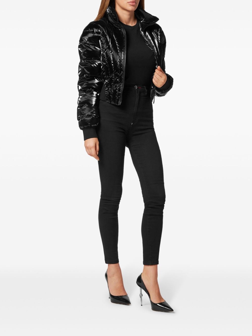 logo-print puffer jacket - 2