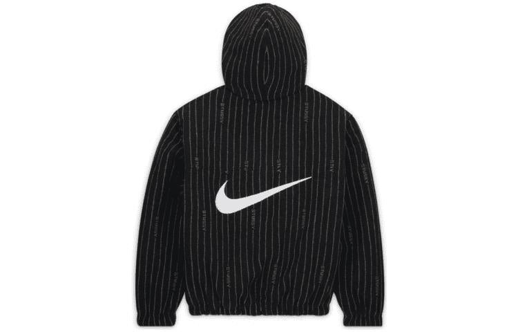 Nike x Stussy Stripe Wool Jacket 'Antique Black' DR4023-010 - 2