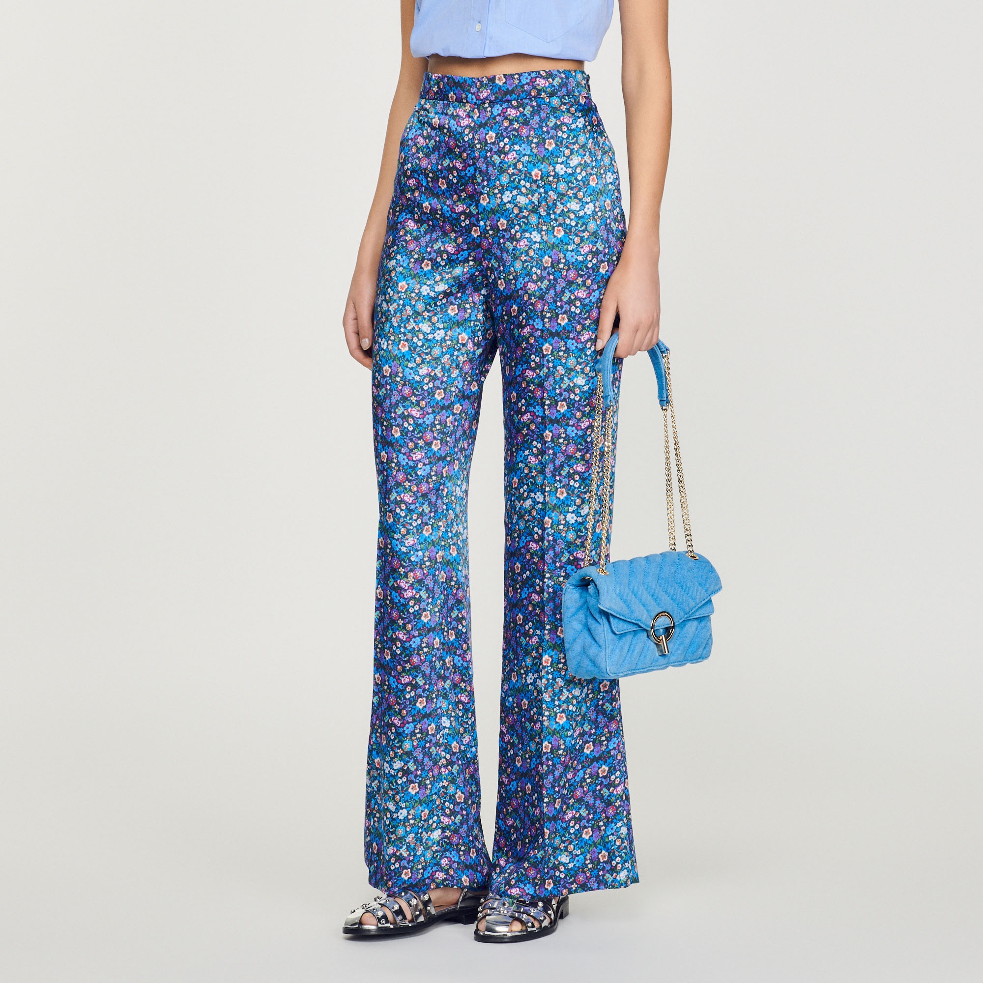 Floral satin pants - 5