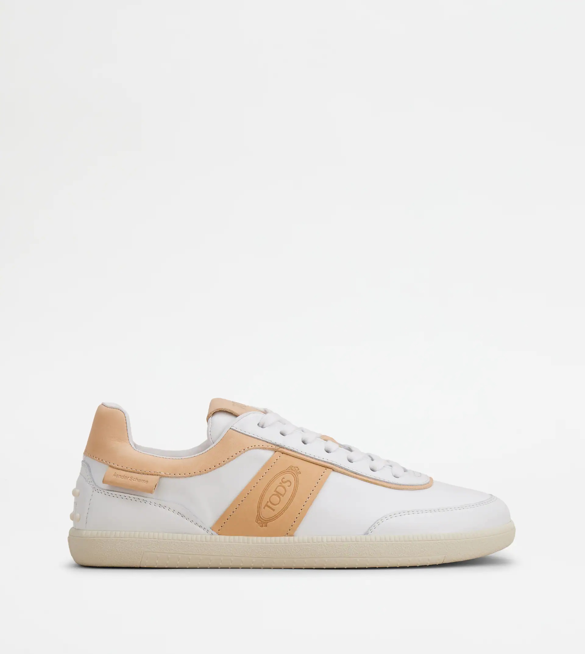 TOD'S TABS SNEAKERS IN LEATHER - BEIGE, WHITE - 1