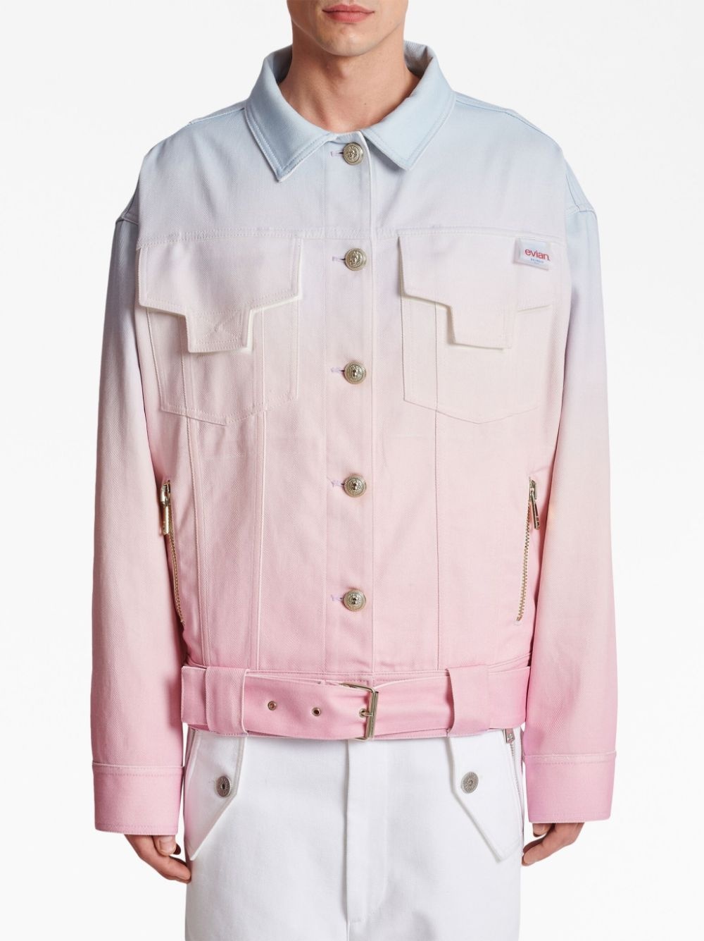 x Evian gradient denim jacket - 5