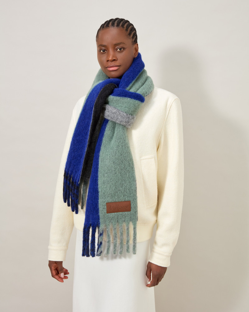 Mulberry Colour Block Textured Scarf
Ebony & Cobalt Blue Wool Blend outlook