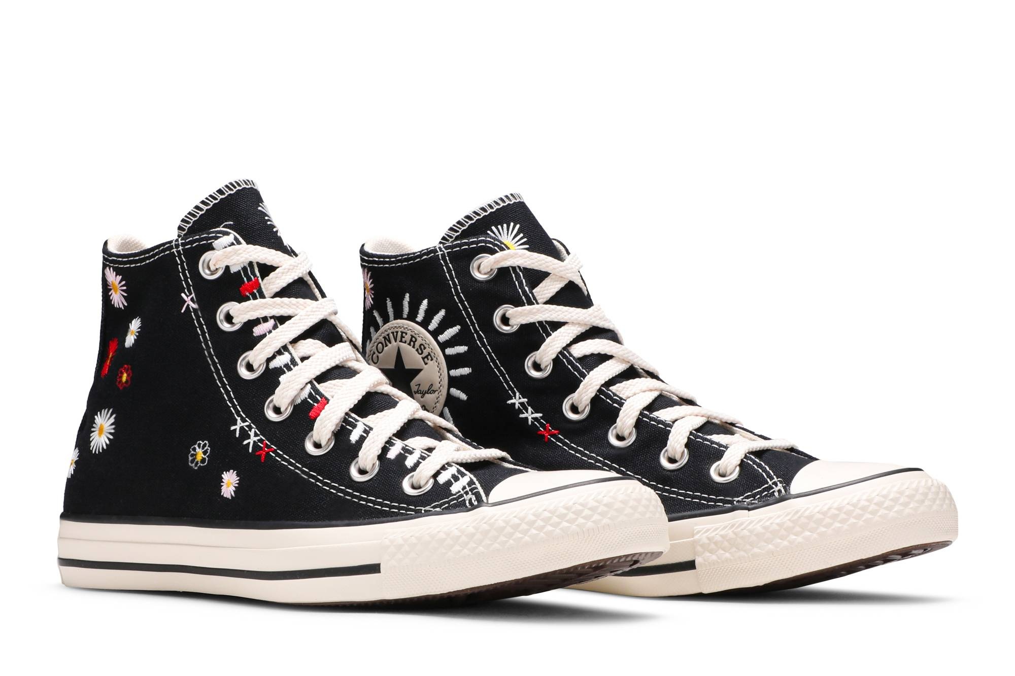 Wmns Chuck Taylor All Star High 'Daisy Embroidery - Black' - 8