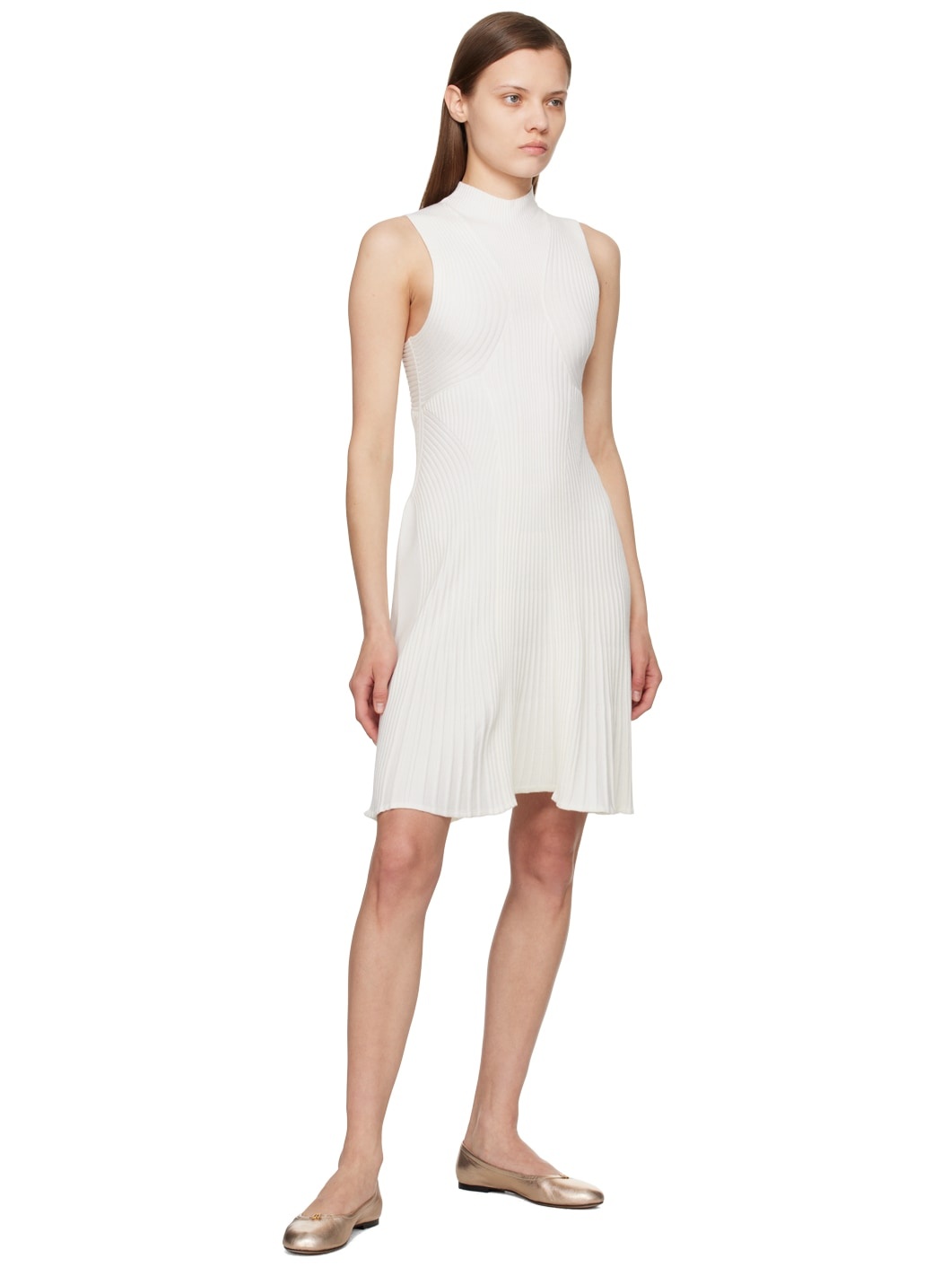 Off-White Sleeveless Midi Dress - 4