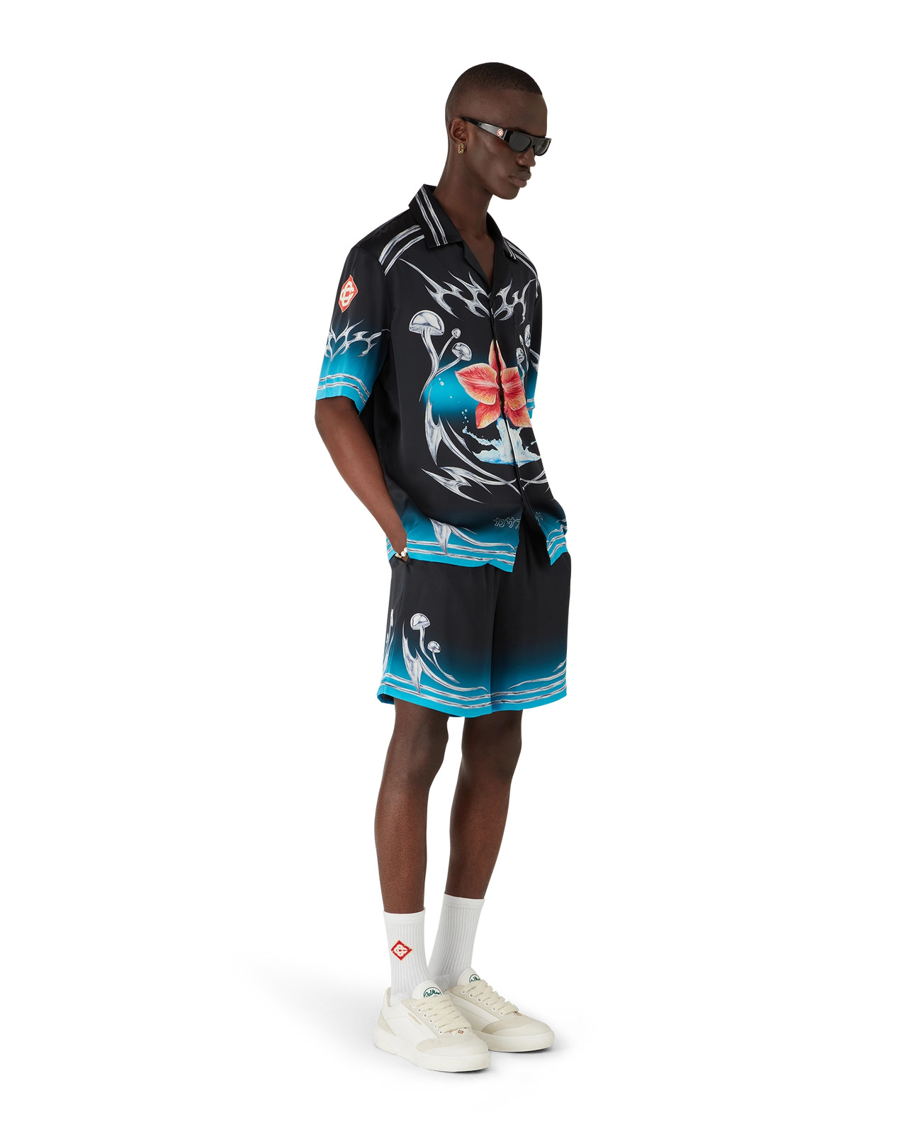 Blades Silk Satin Shorts | Casablanca Paris - 4