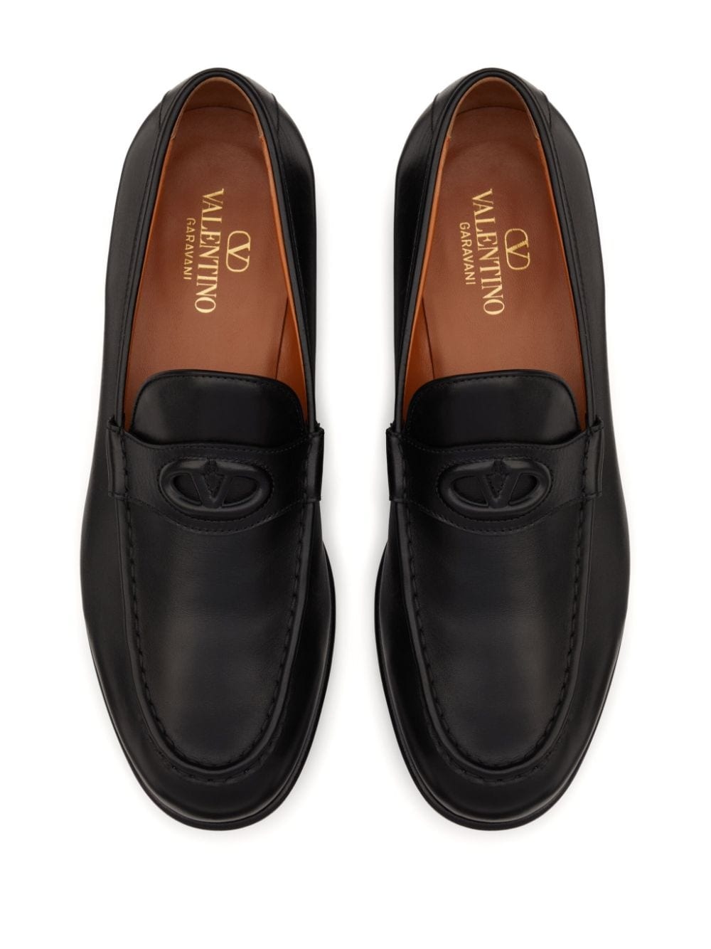 VLogo Signature leather loafers - 4