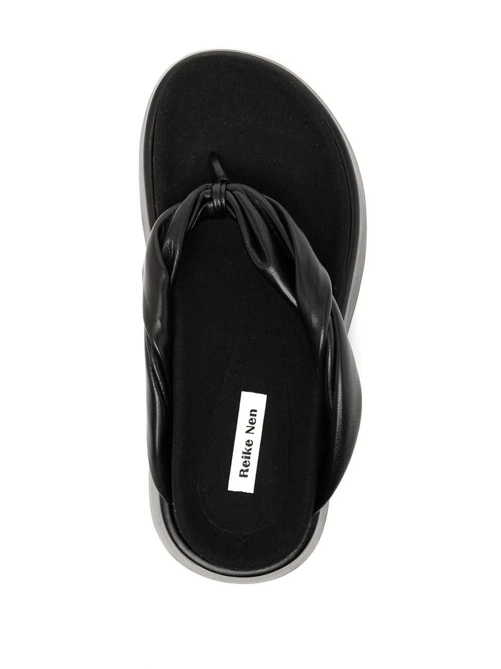 twist-strap platform flip flops - 4