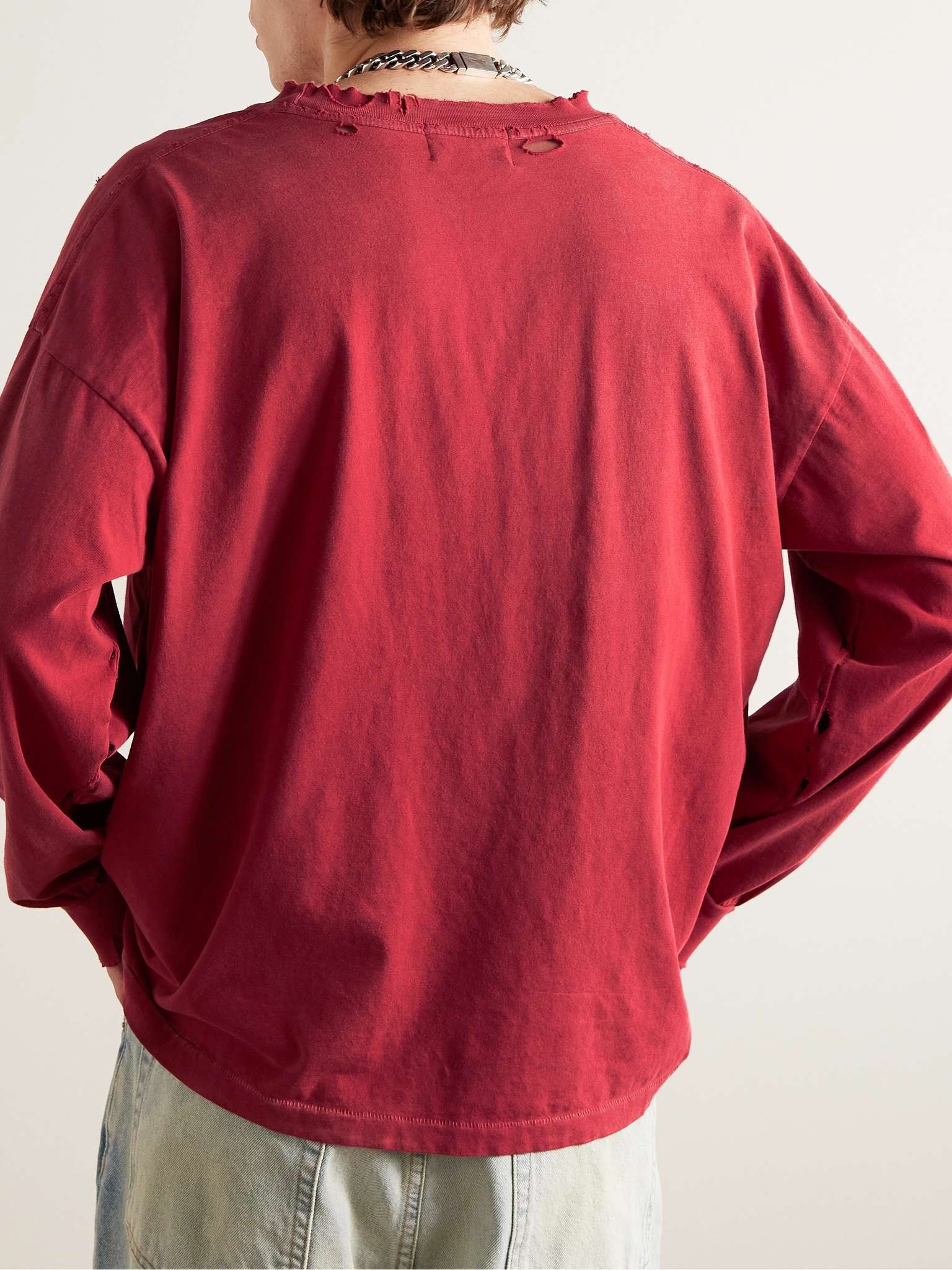 Thrashed Distressed Logo-Print Cotton-Jersey T-Shirt - 3