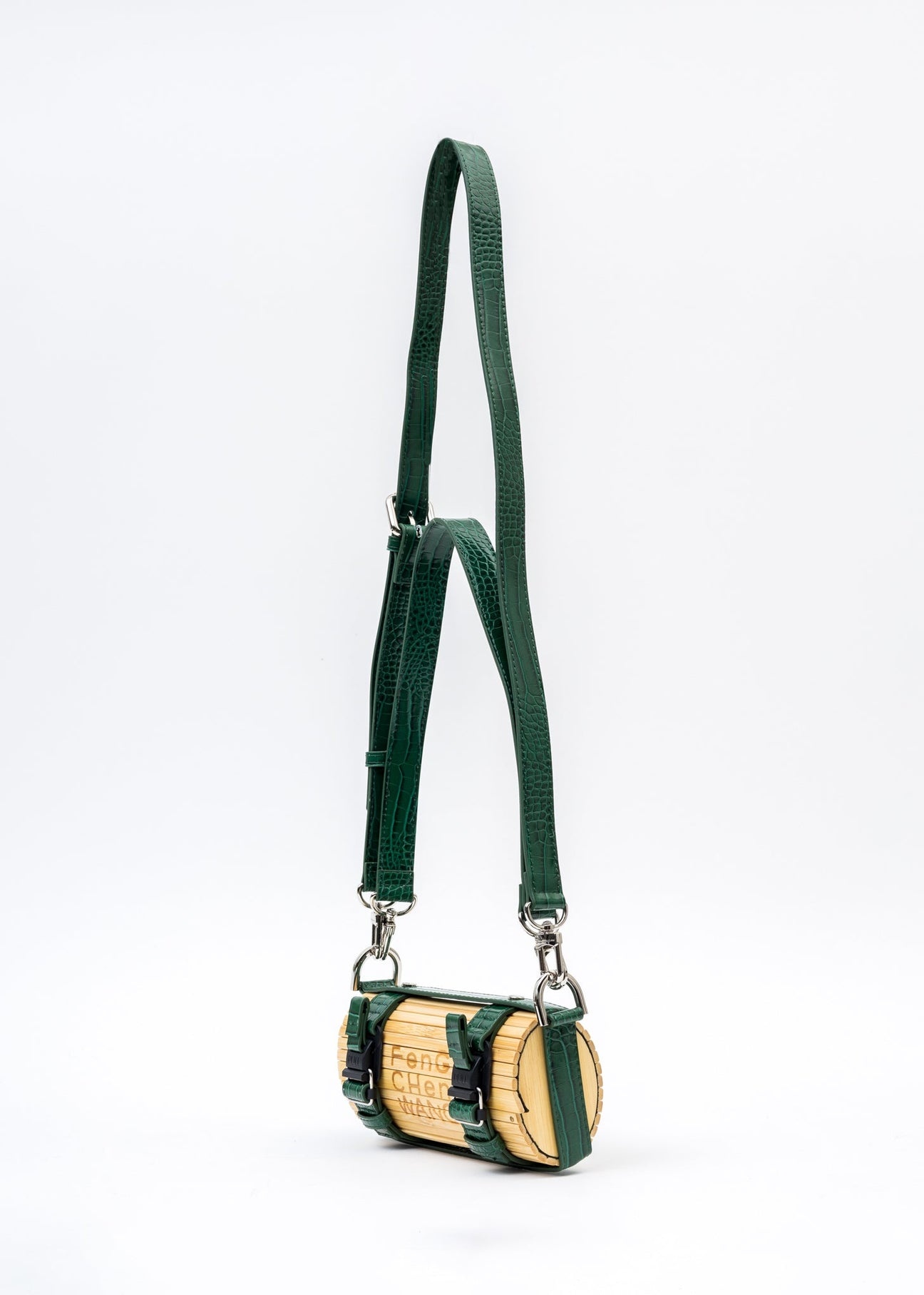 Green Croc Small Bamboo Bag - 8