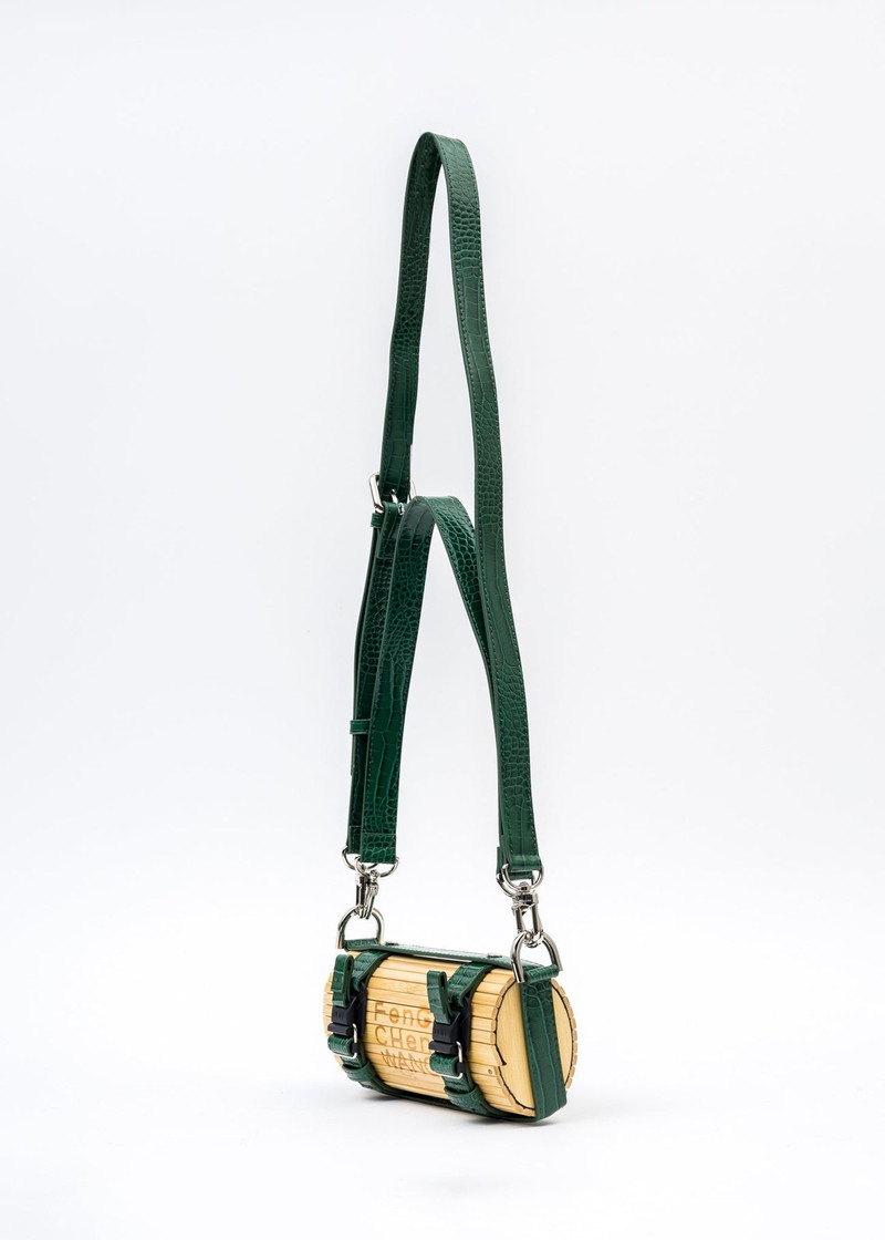 Green Croc Small Bamboo Bag 8