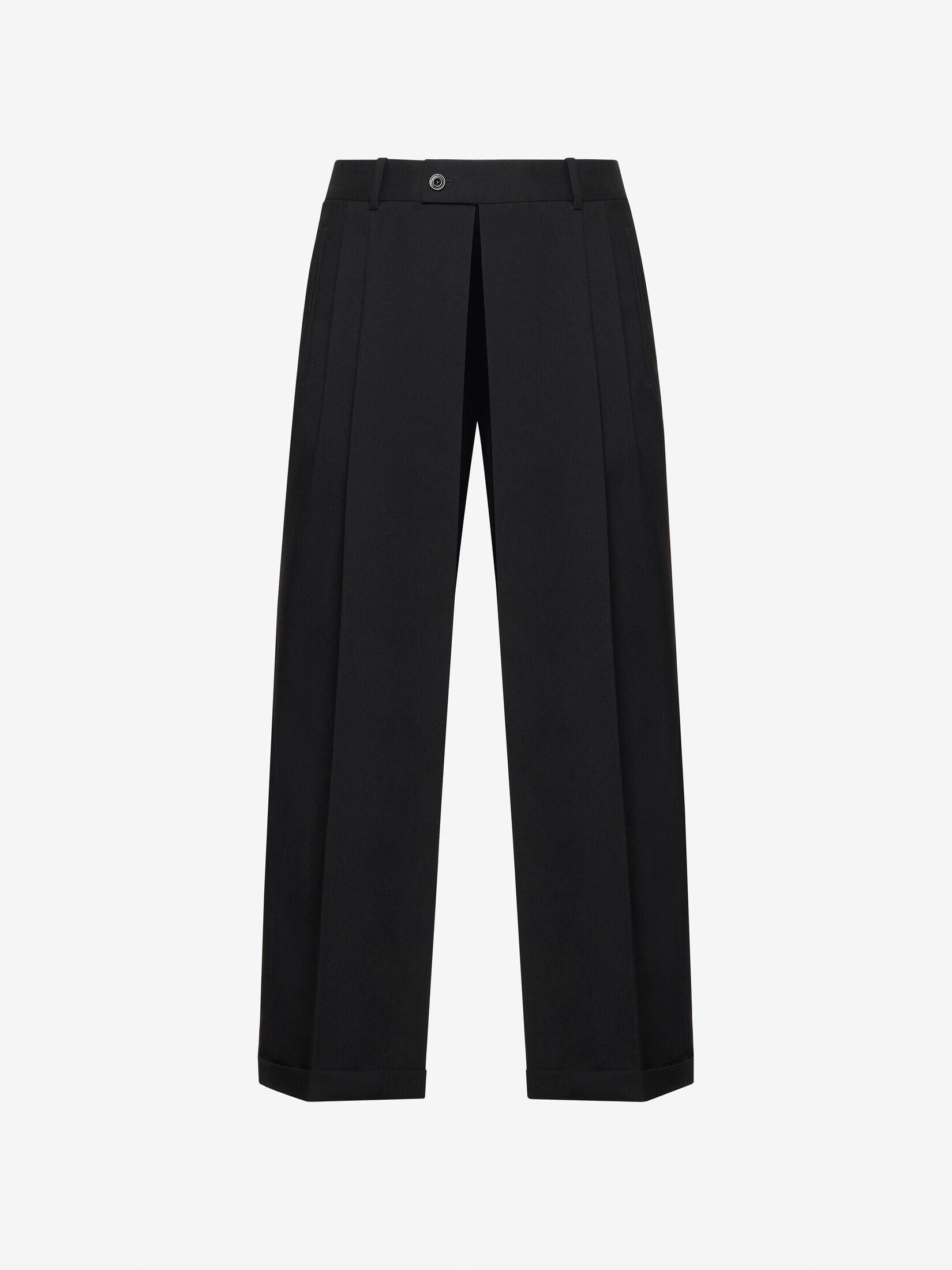 Men's Slashed Tailored Trousers in Black - 1
