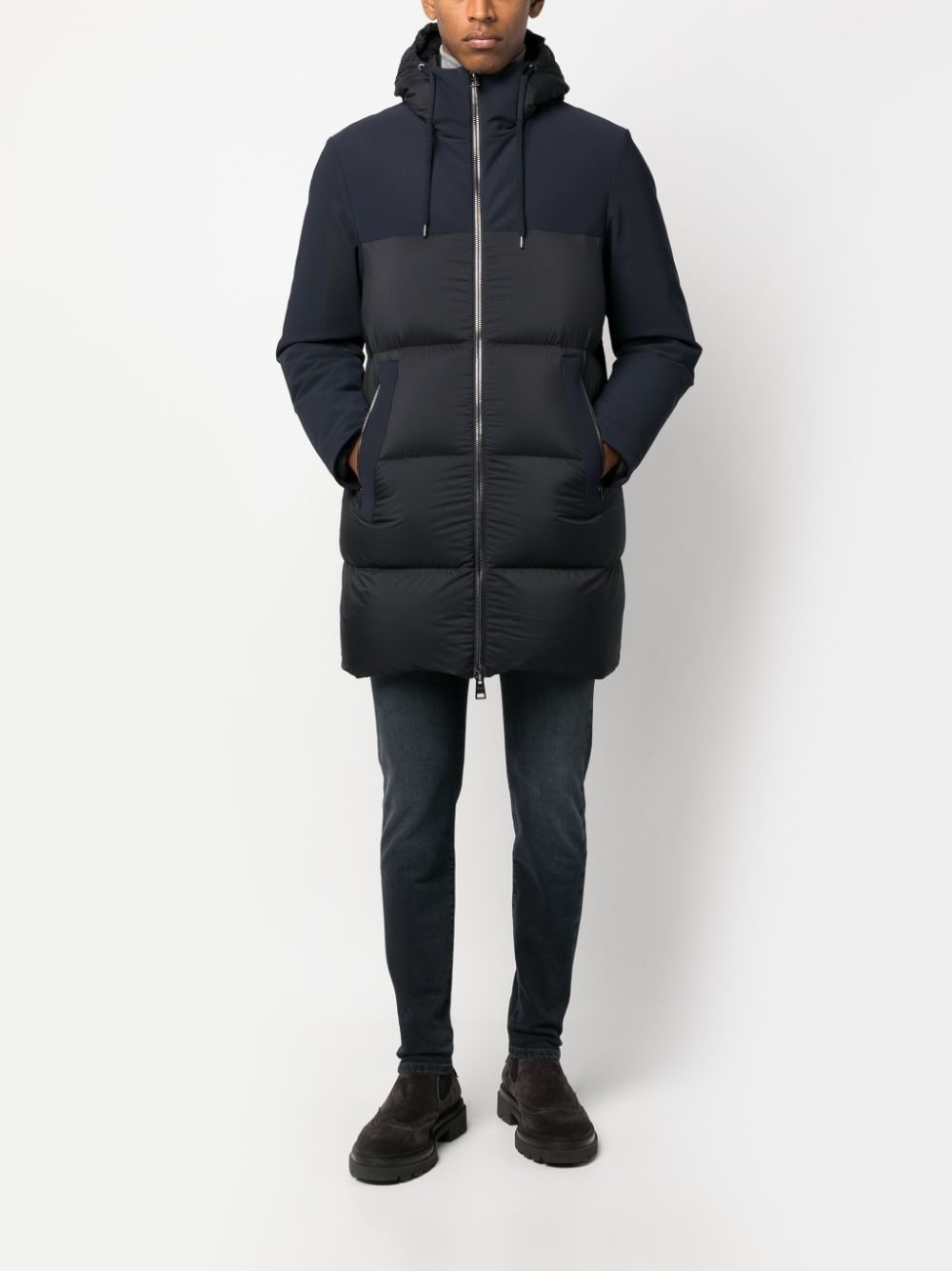 hooded goose-down coat - 2