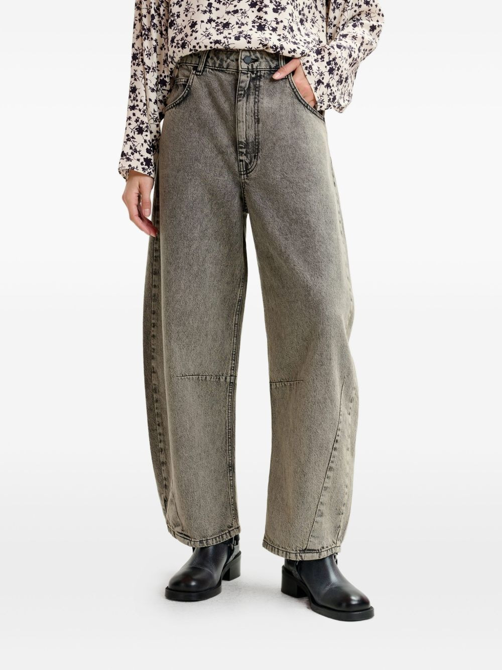 twisted-seam barrel jeans - 4