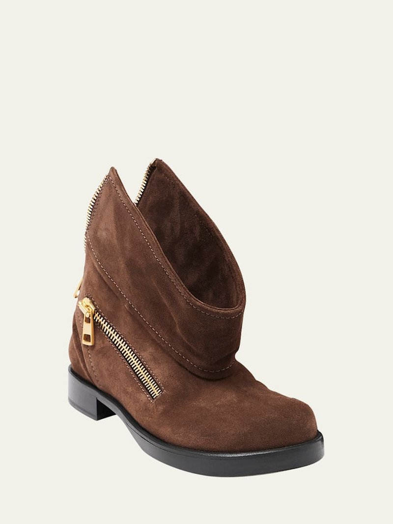 JW Anderson Zip Suede Biker Booties outlook