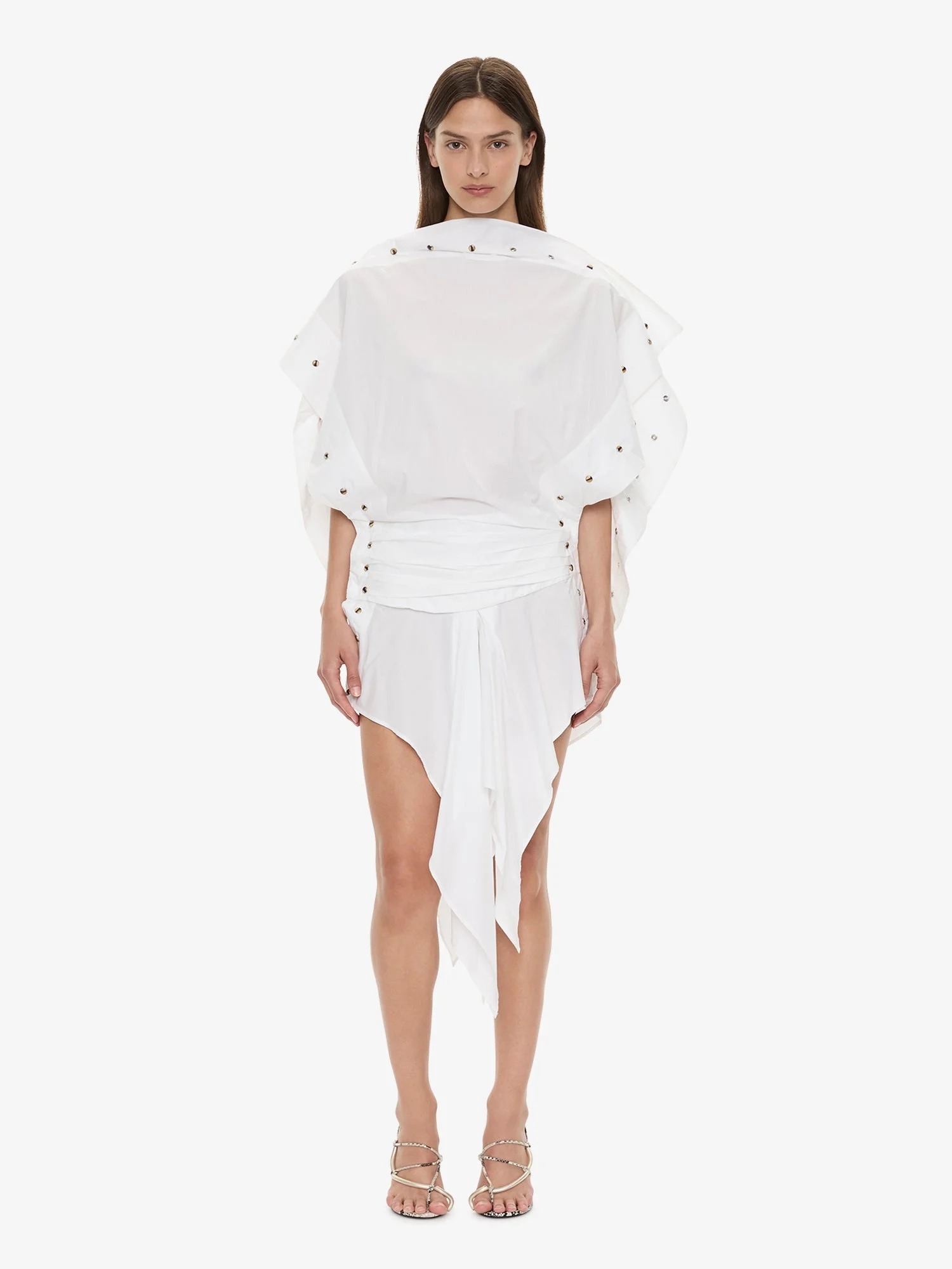 Cotton Poplin Spiral Stone Snap Dress - 1
