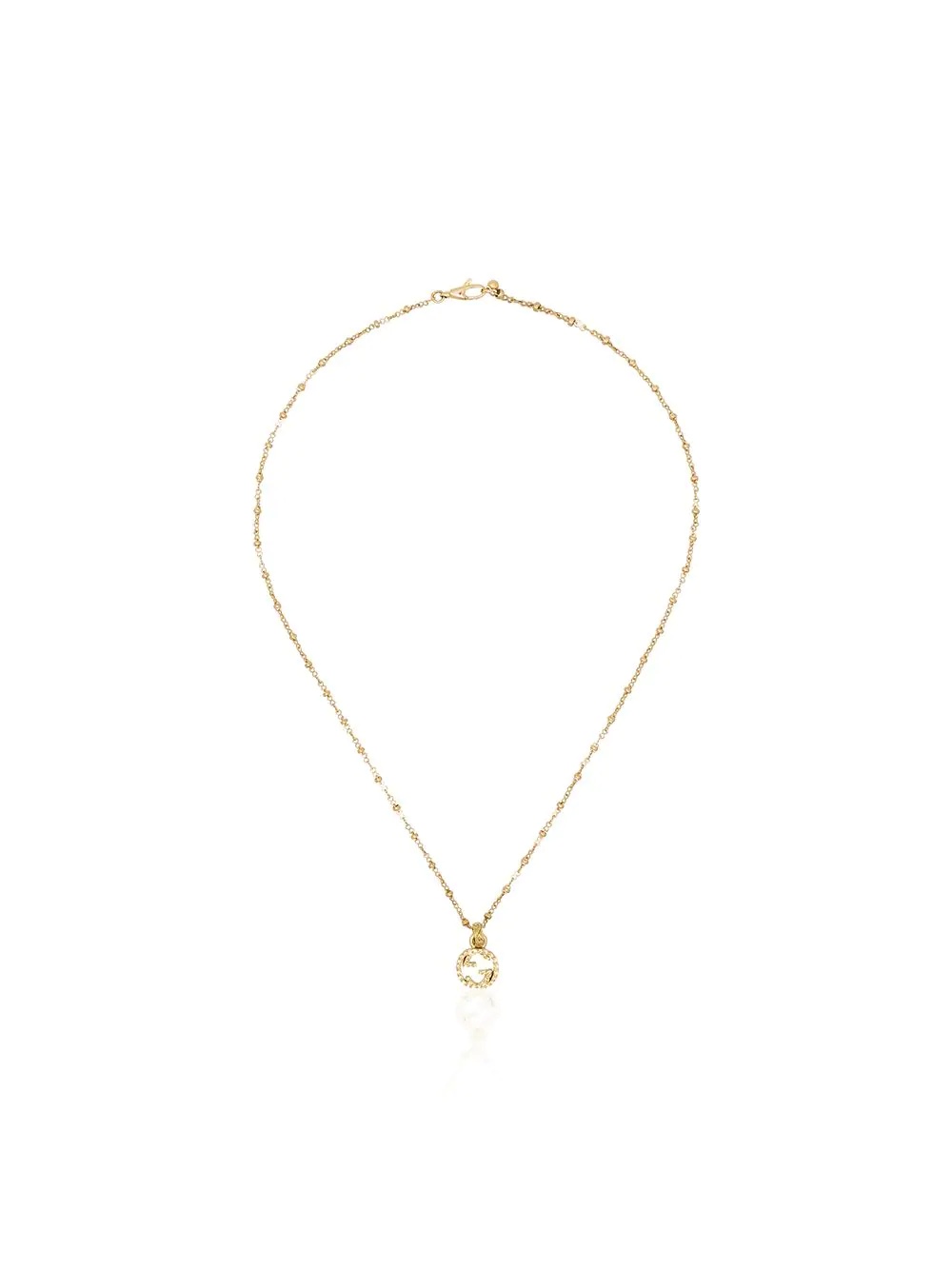 18kt yellow gold GG pendant necklace - 1