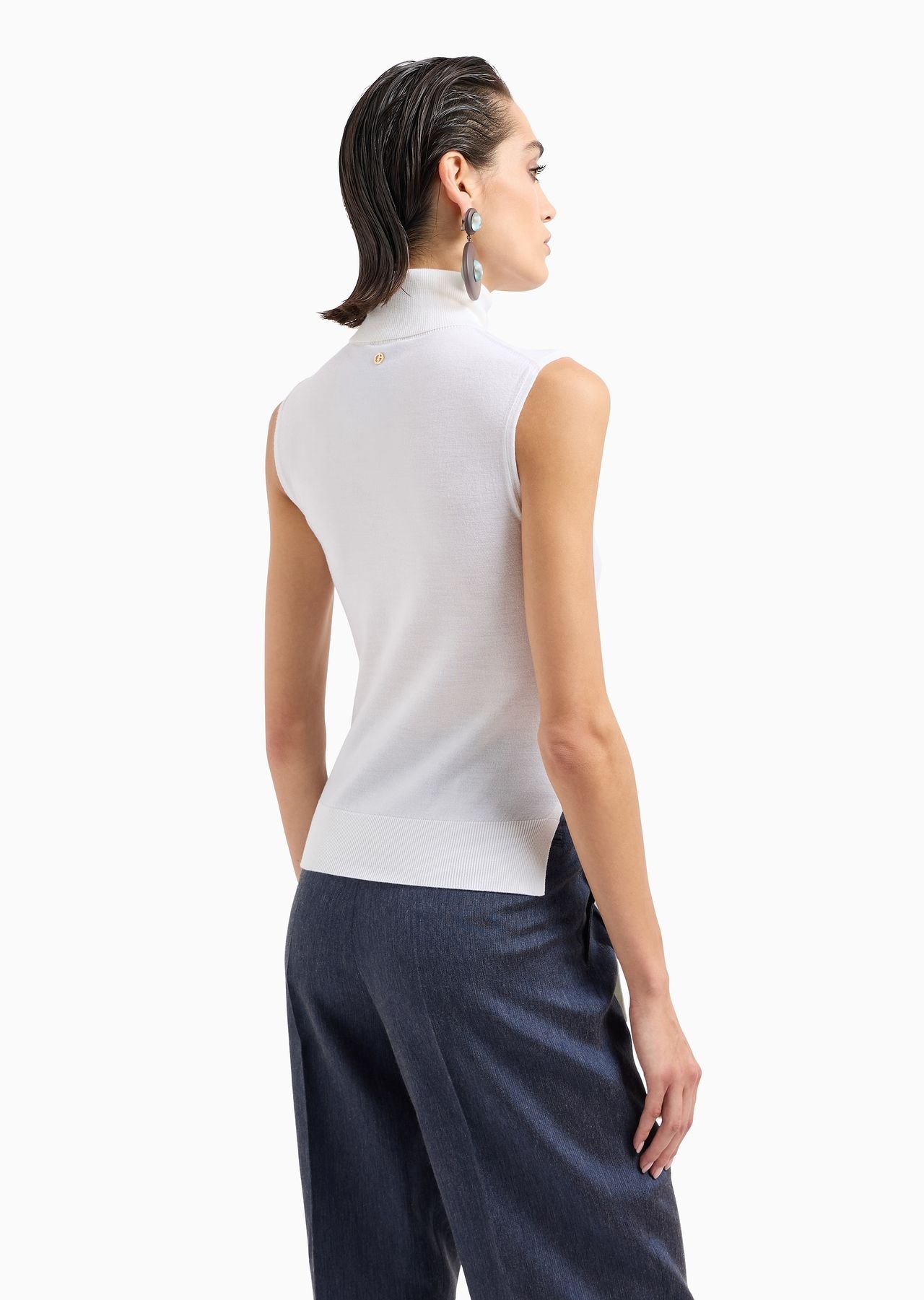 Virgin wool mock-neck top - 5