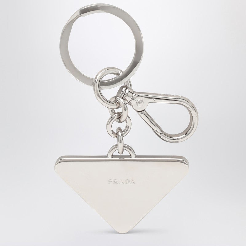 Prada Black Saffiano And Metal Key Ring Men - 2