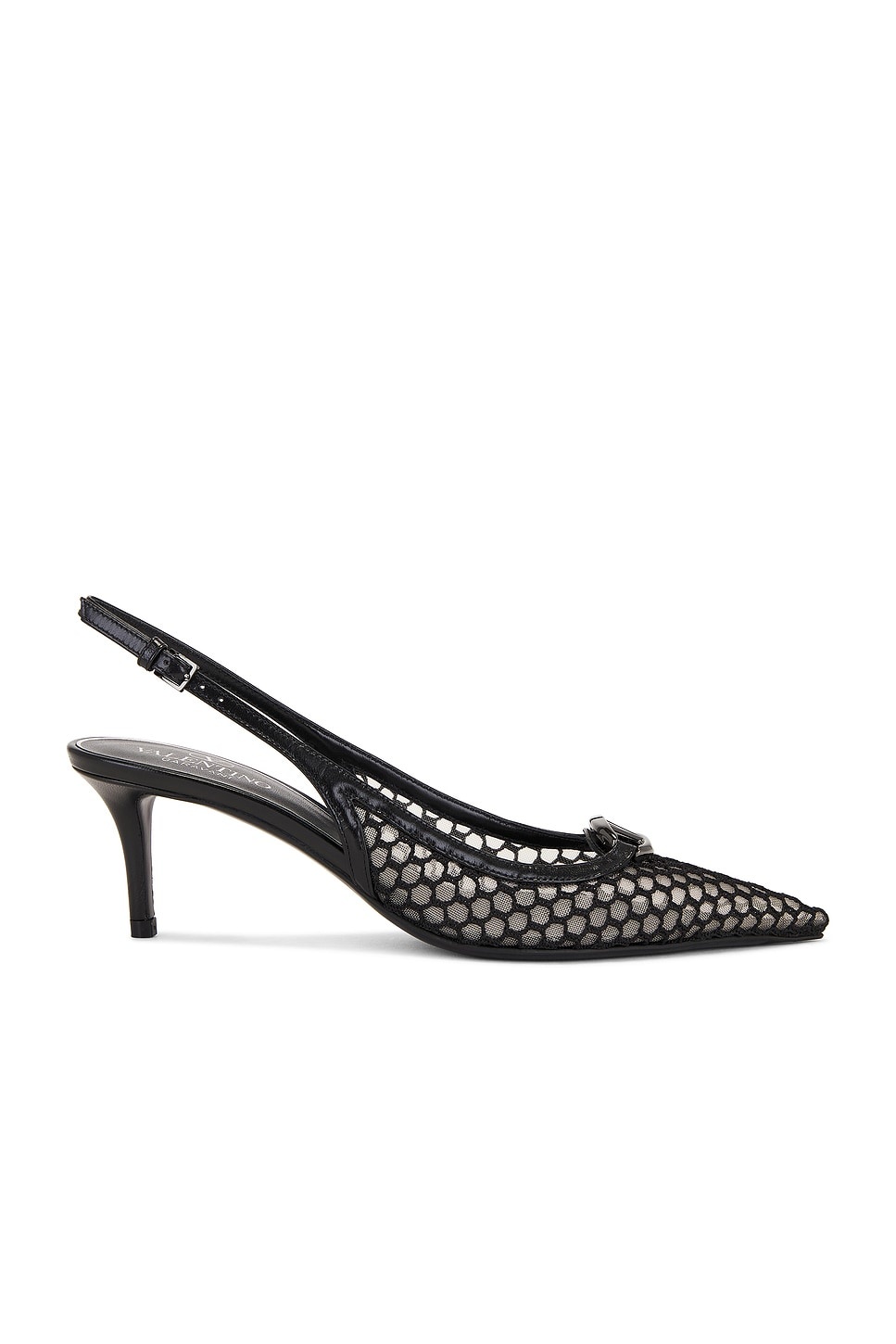 V Logo Moon Sling Back Pump - 1