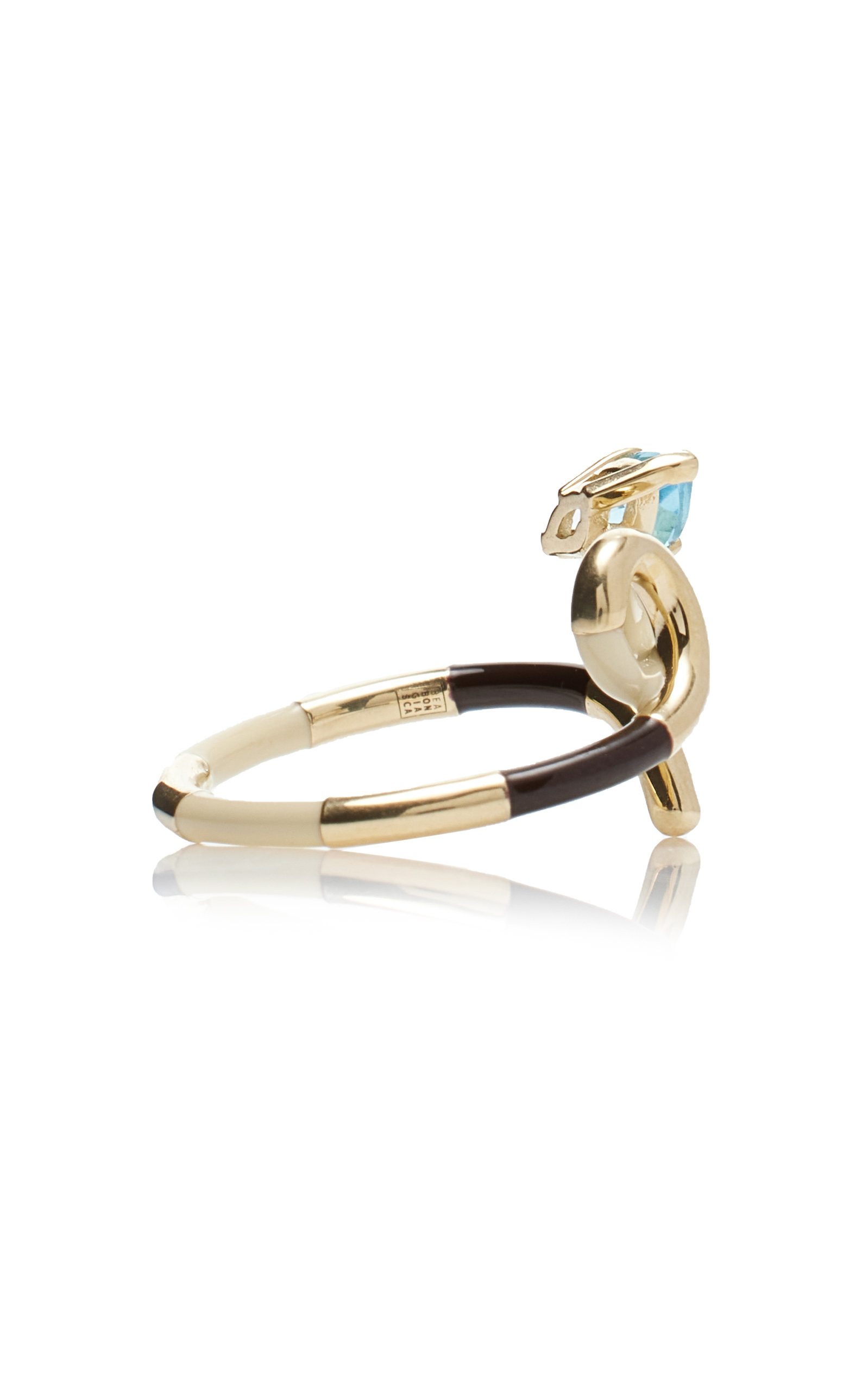 9K Gold, Crystal, And Enamel Ring multi - 6