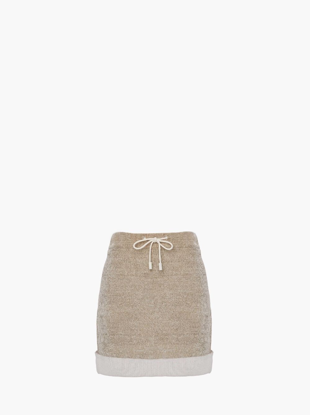 CONTRAST HEM CHENILLE MINI SKIRT - 1