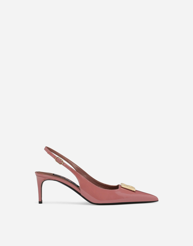 Polished calfskin slingbacks - 1