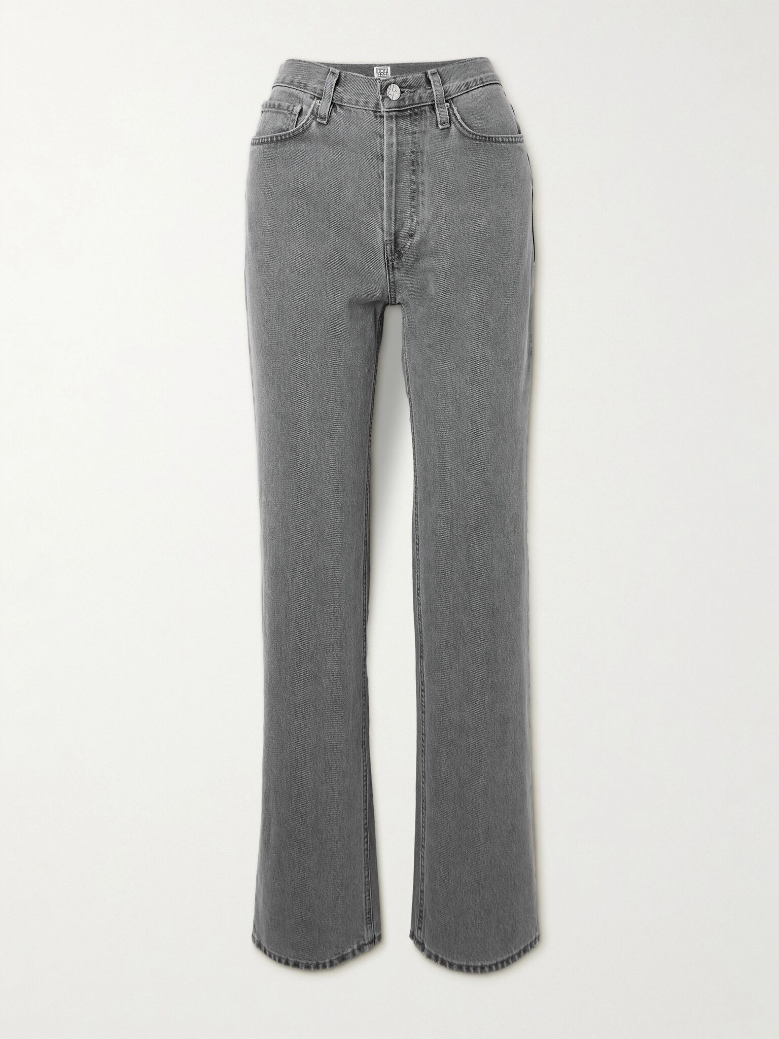 High-rise straight-leg organic jeans Gray - 1