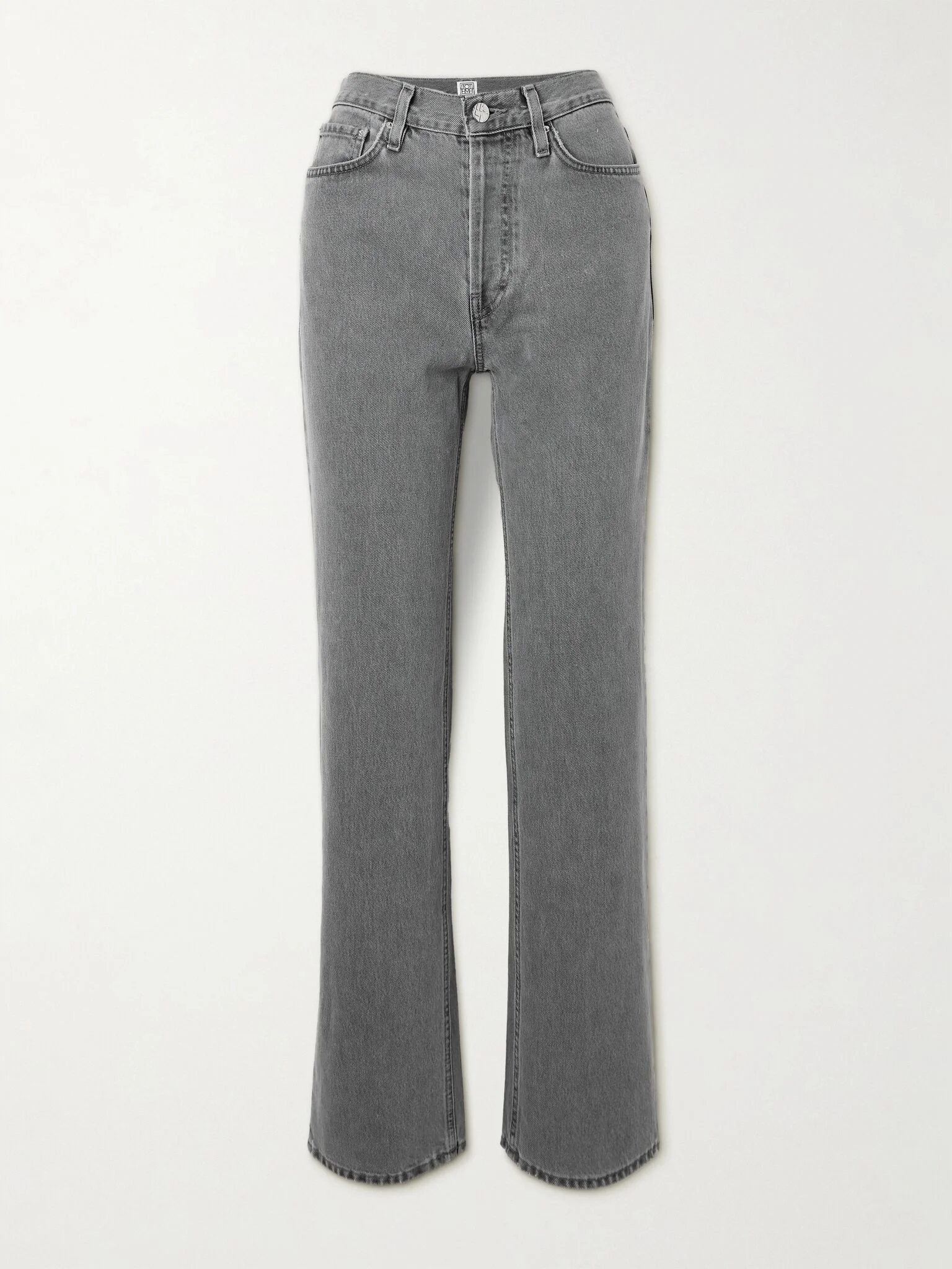High-rise straight-leg organic jeans Gray - 1