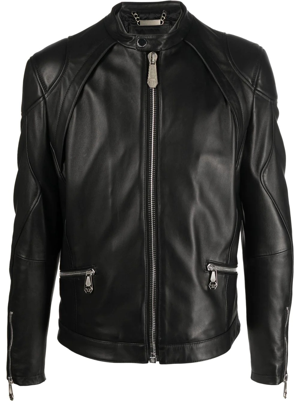 zip-through biker jacket - 1