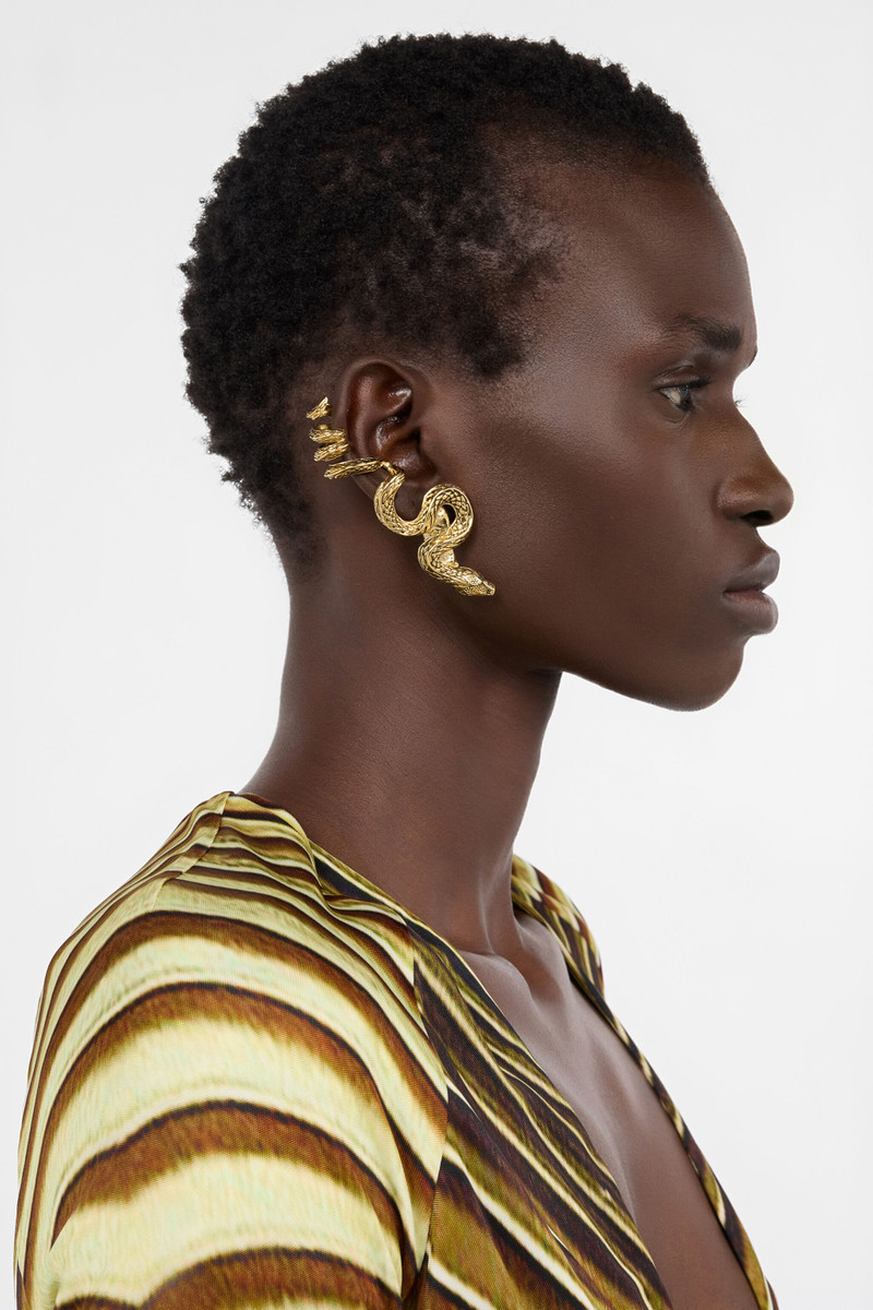 Roberto Cavalli Serpentine Gold Earrings outlook