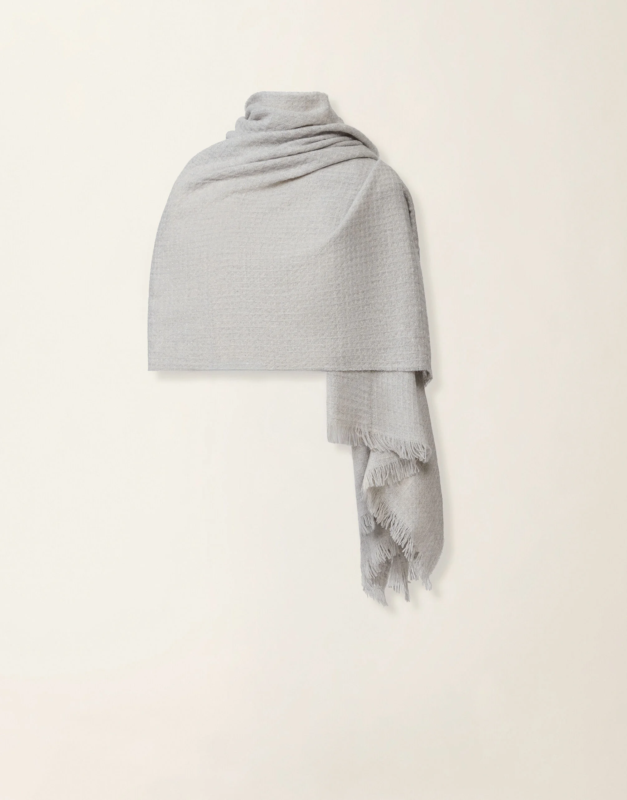 Wool and cashmere scarf with lurex - 1