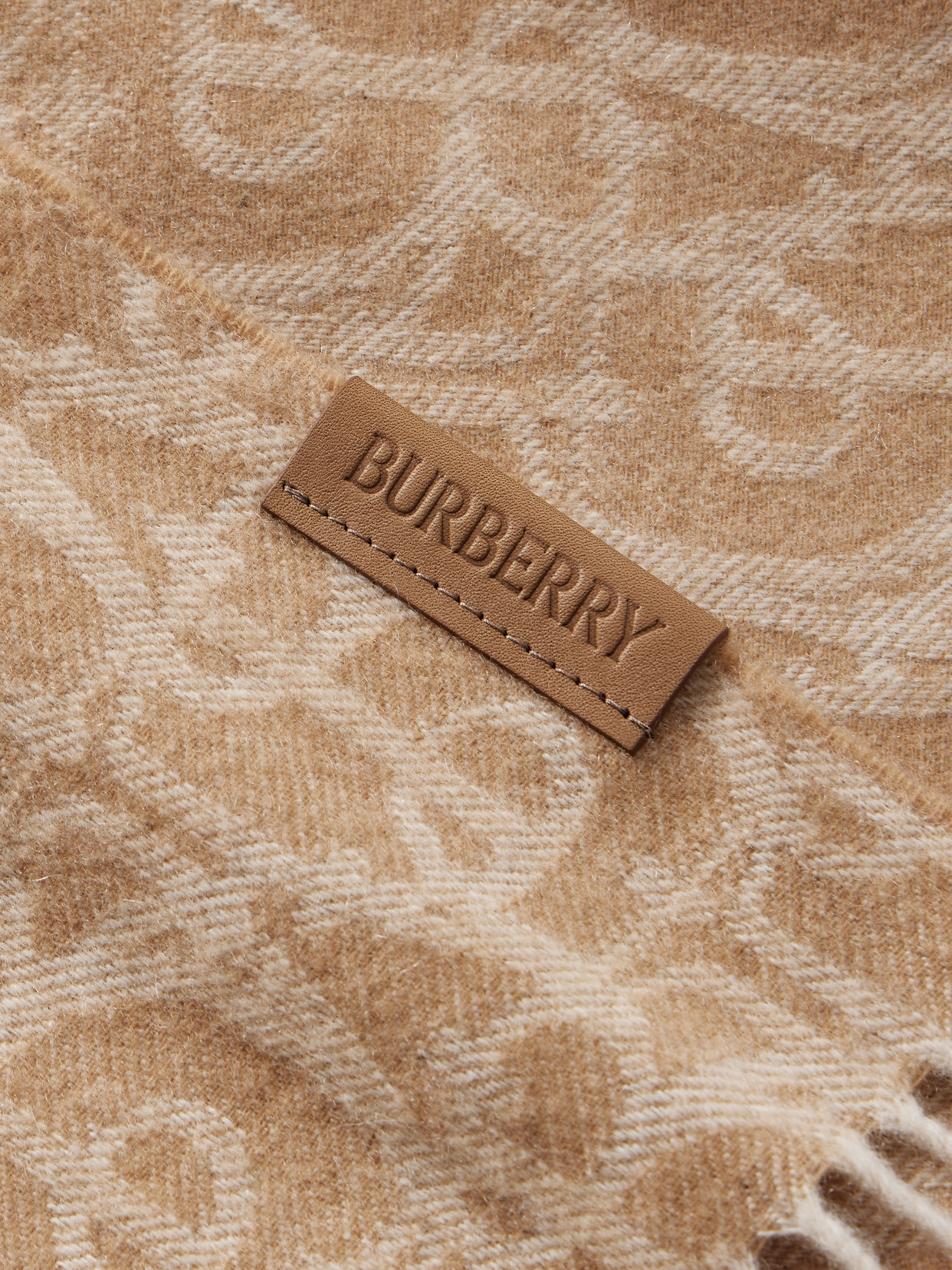 Fringed Jacquard-knit Cashmere Scarf - 3