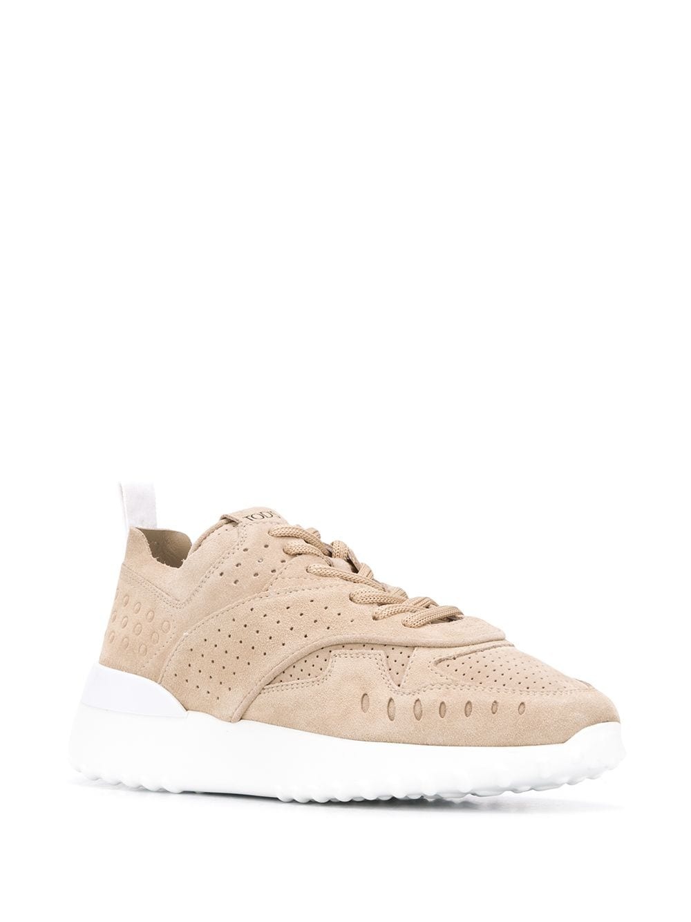 perforated detail lace-up sneakers - 2