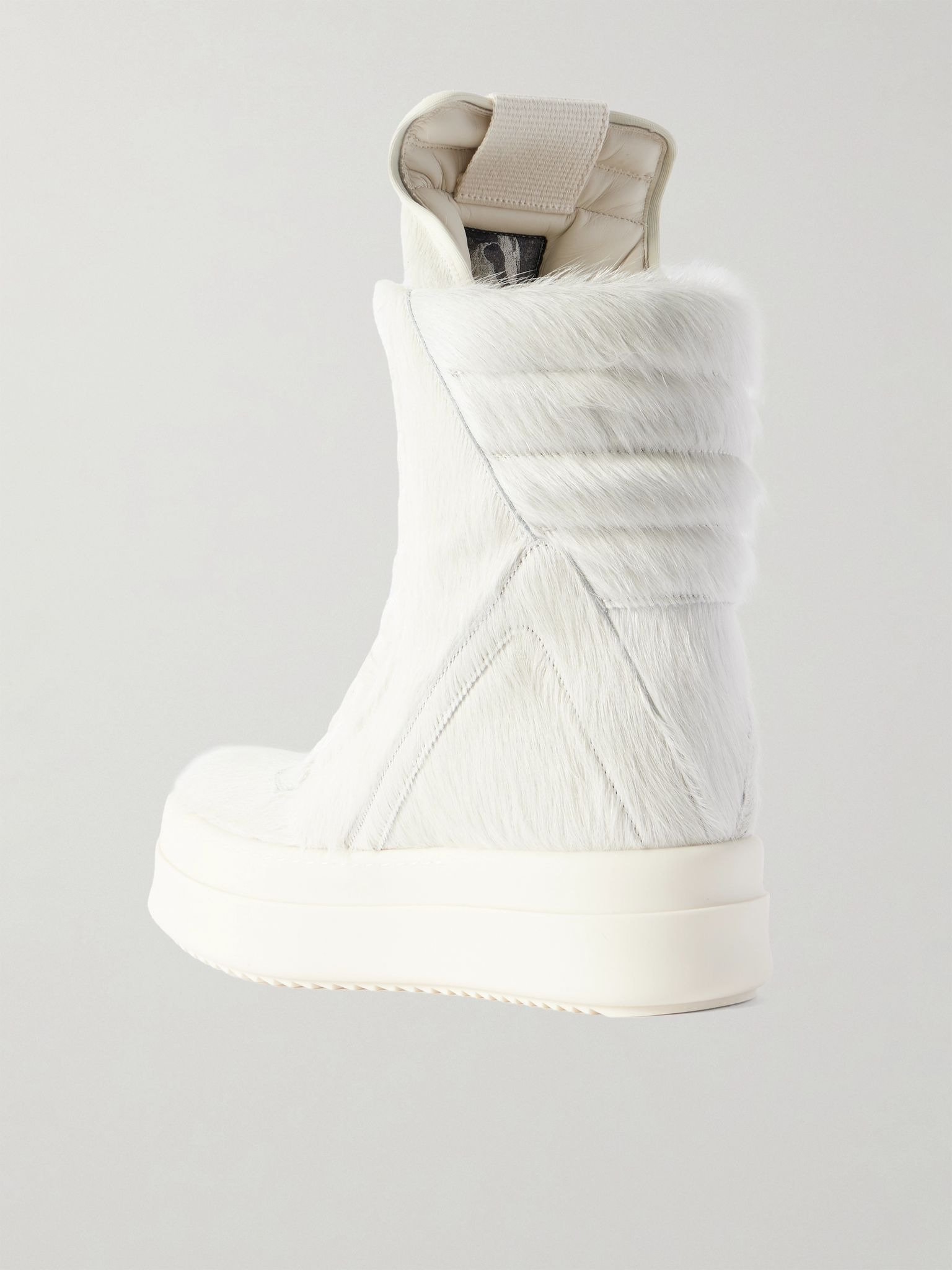 Mega Geobasket Calf Hair High-Top Sneakers Cream - 4