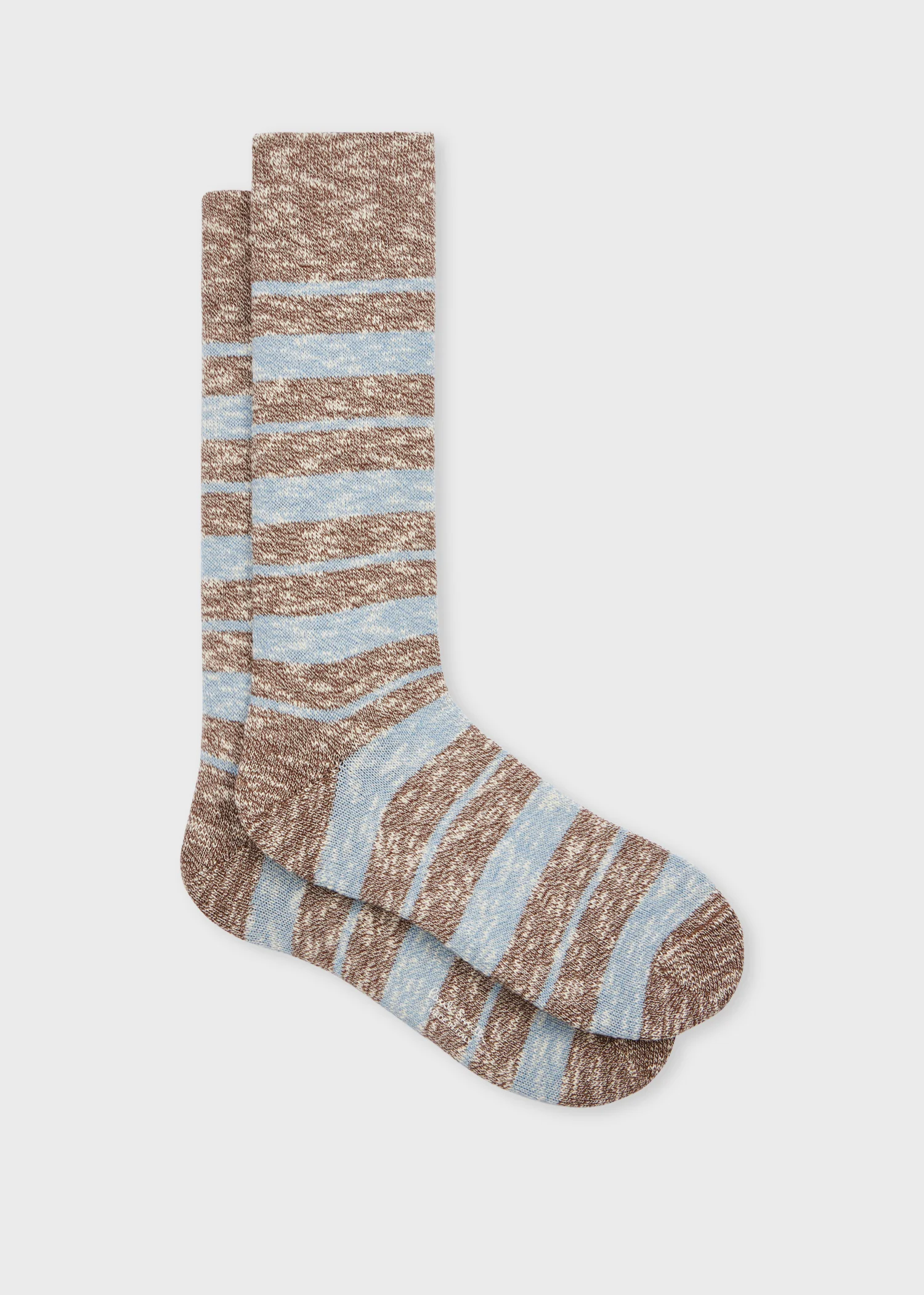 Grey Fleck Stripe Socks - 1