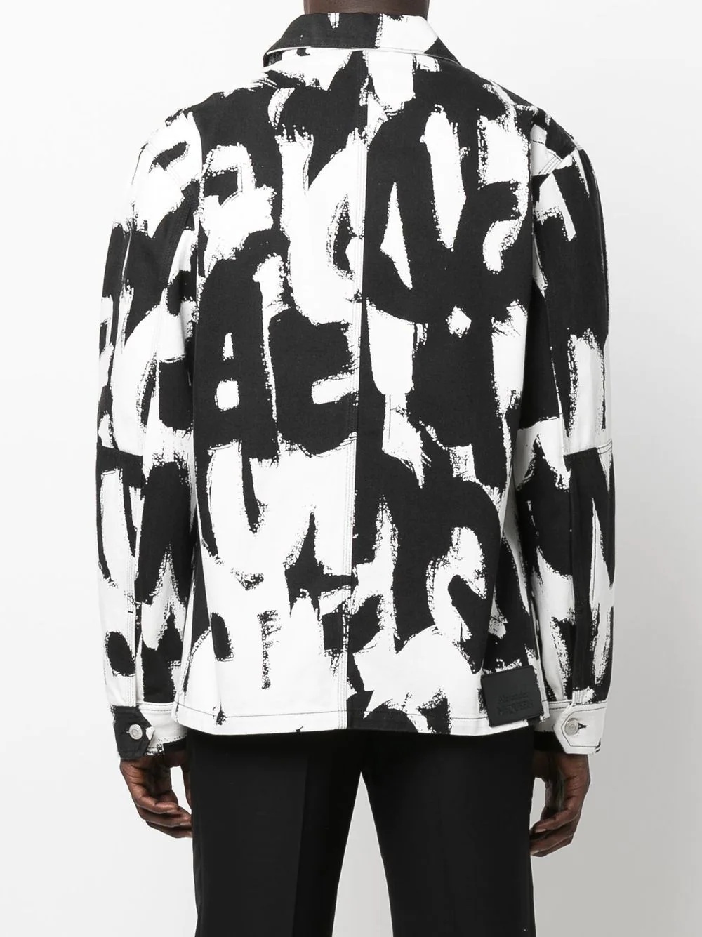 text print denim jacket - 4