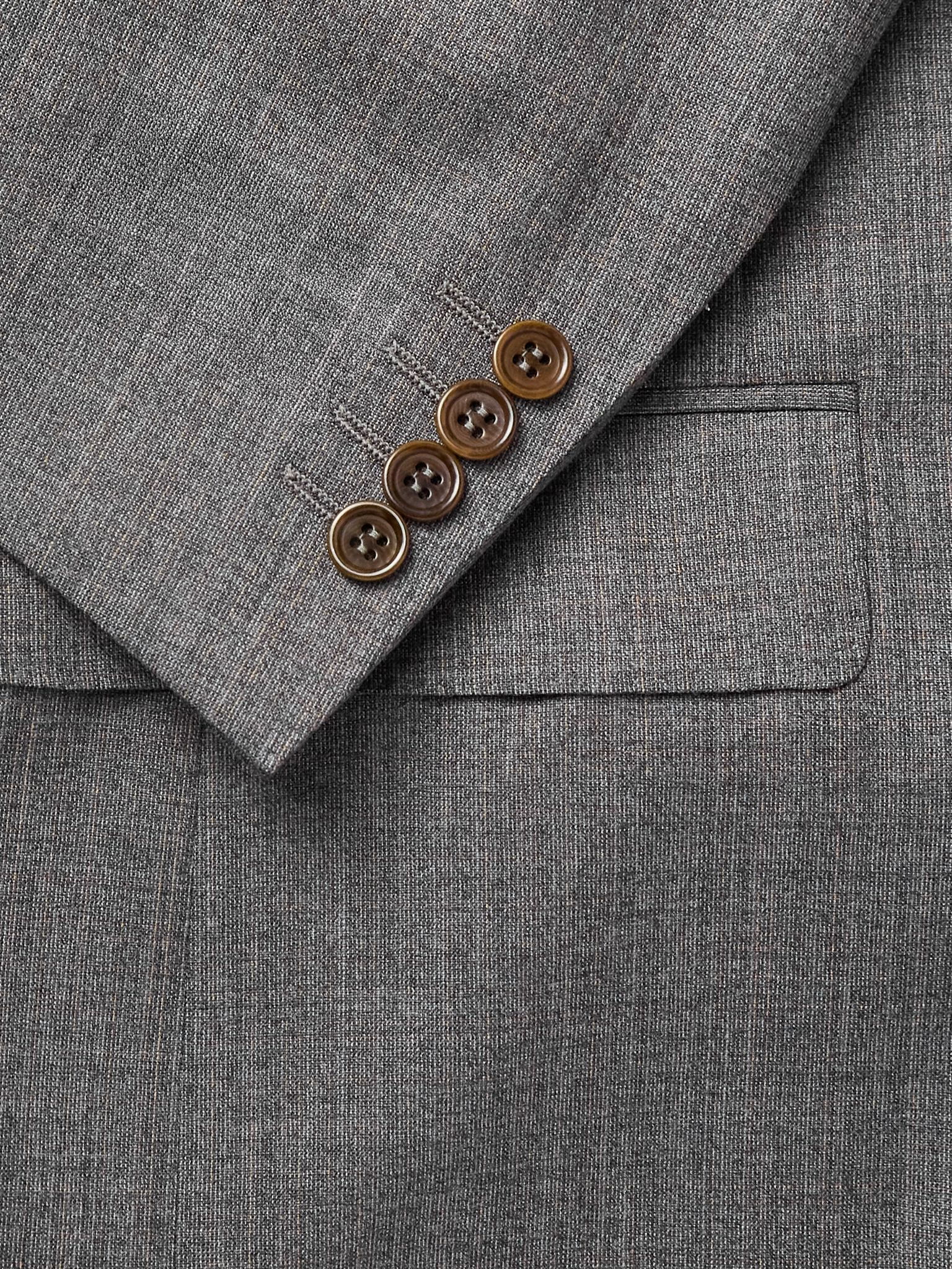 Double-Breasted Wool Suit Jacket Gray - 4