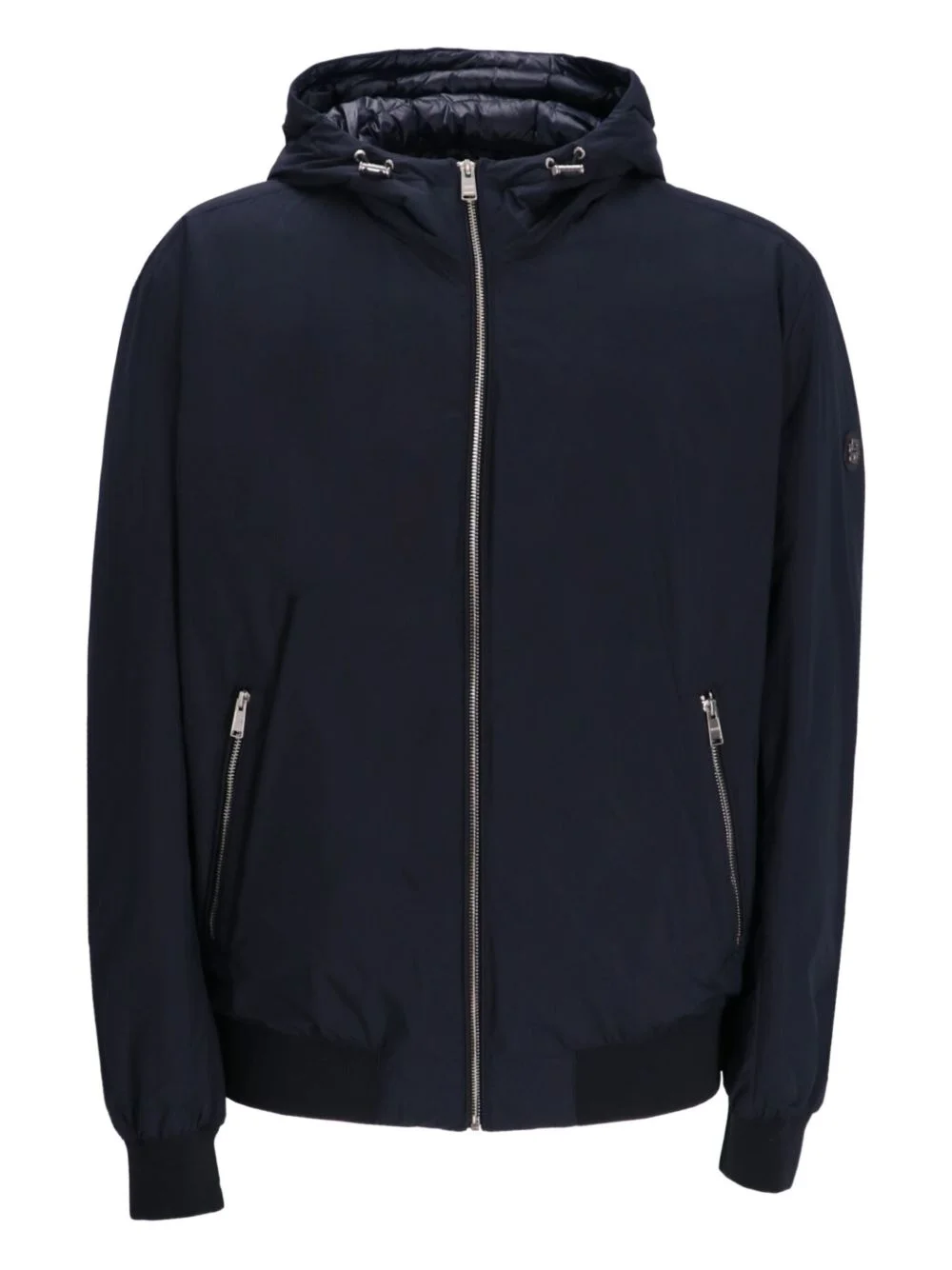 water-repellent padded hooded jacket - 1