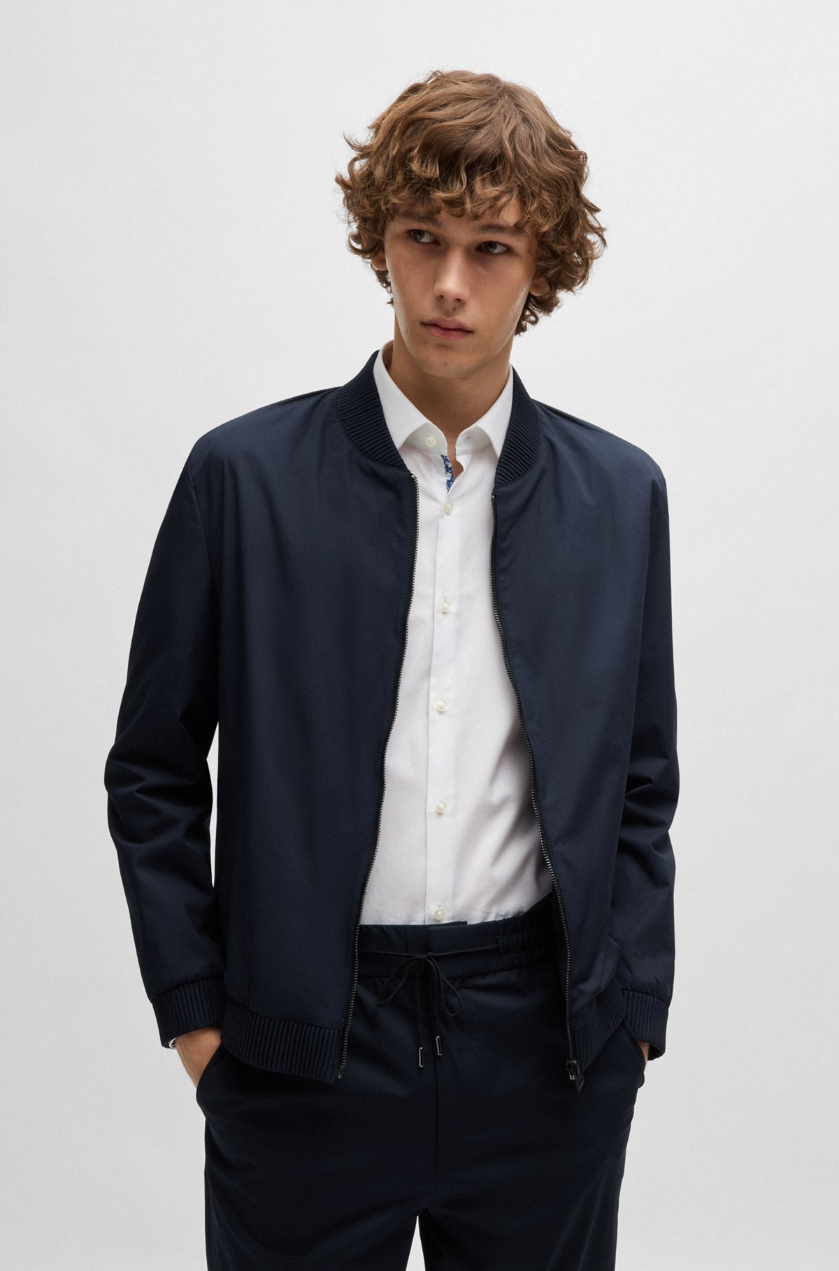 SLIM-FIT JACKET IN STRETCH COTTON - 2