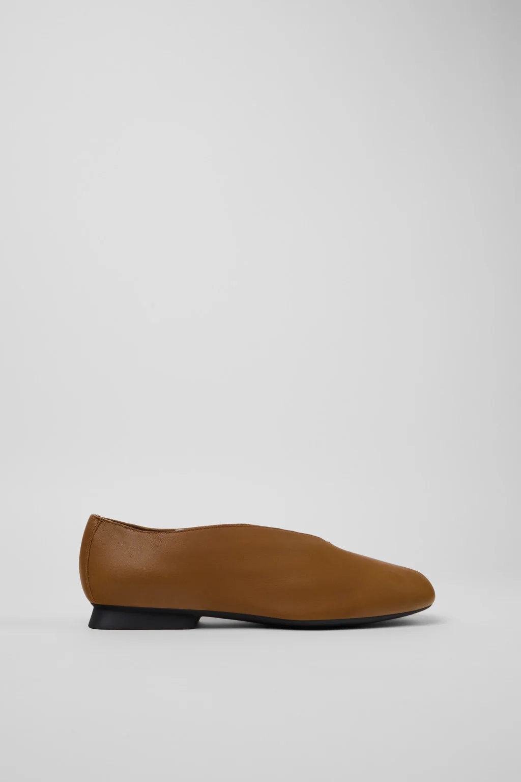 Casi Myra Brown Leather Ballerinas for Women. - 1