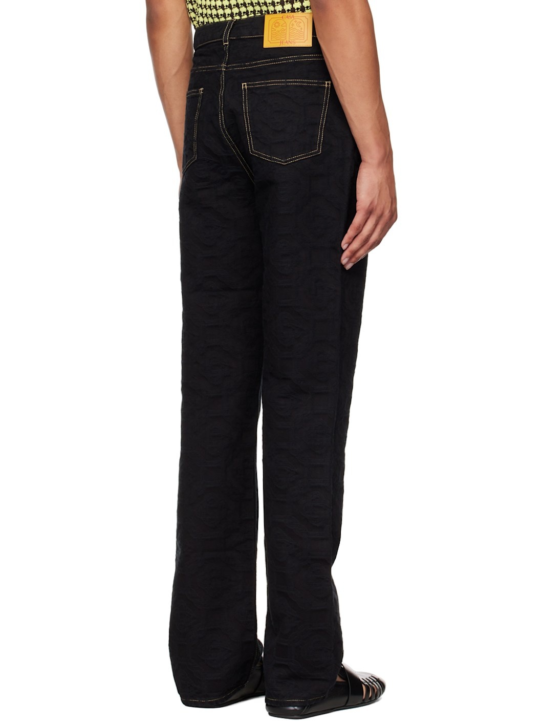 Black Jacquard Jeans - 3
