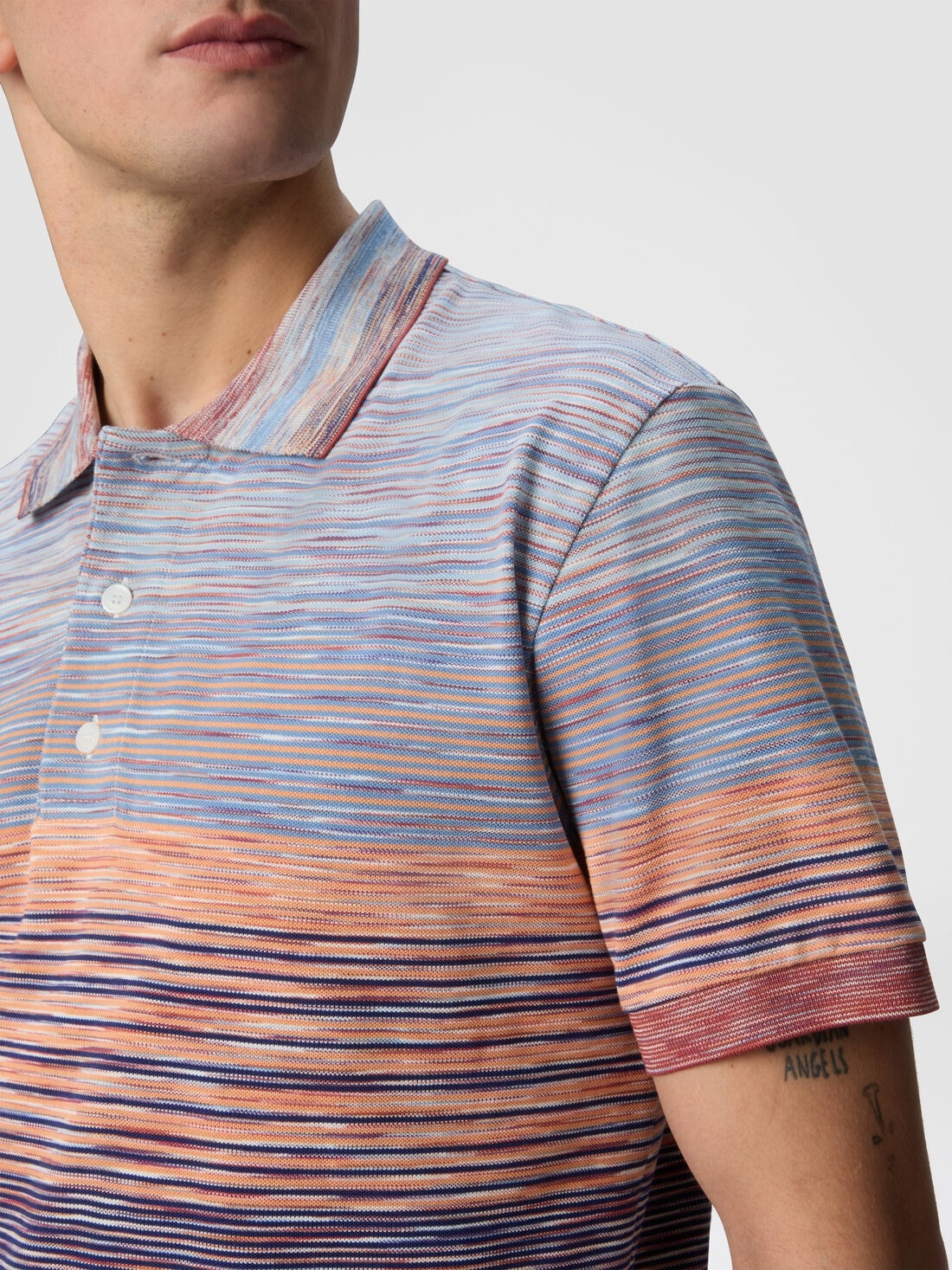 Polo shirt in shaded slub cotton piqué - 5