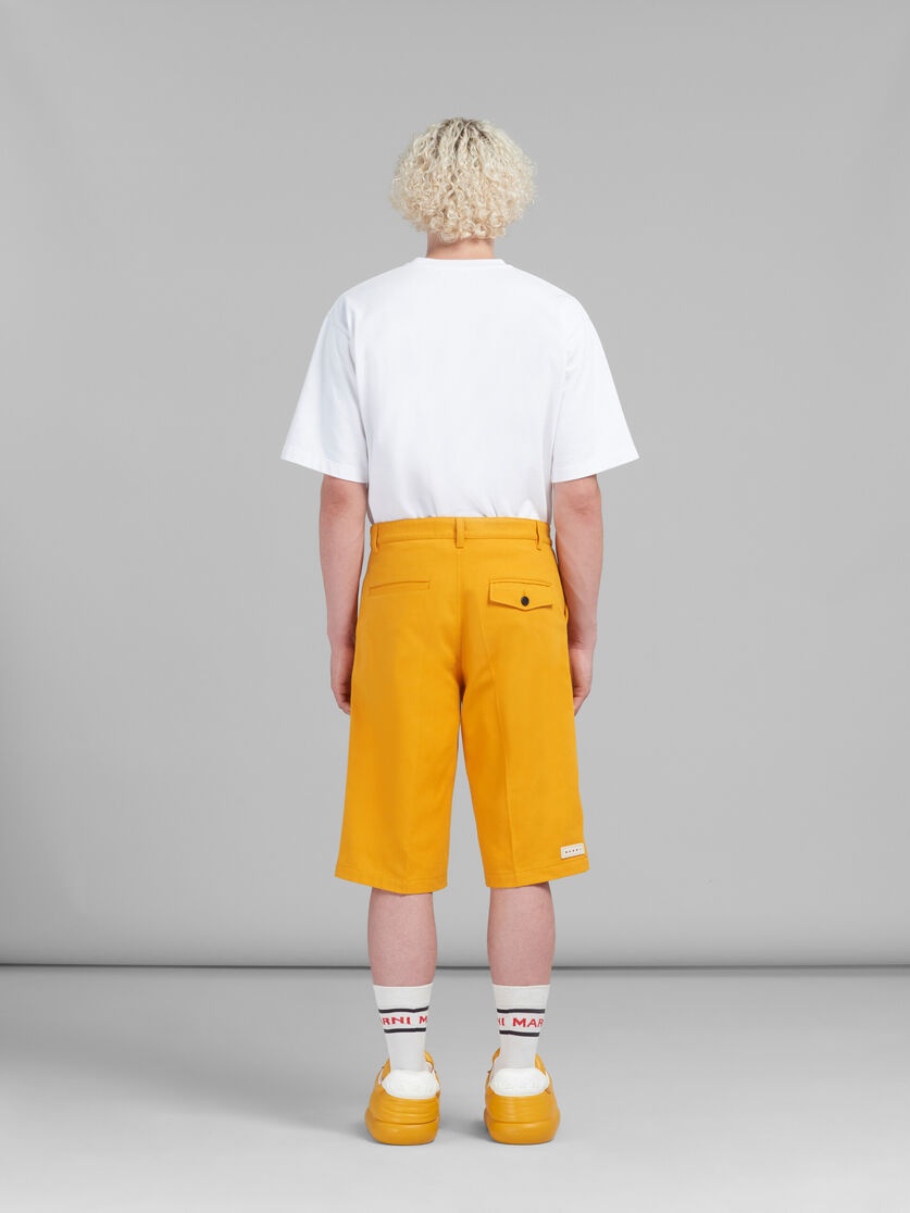 ORANGE GABARDINE BERMUDA SHORTS - 3