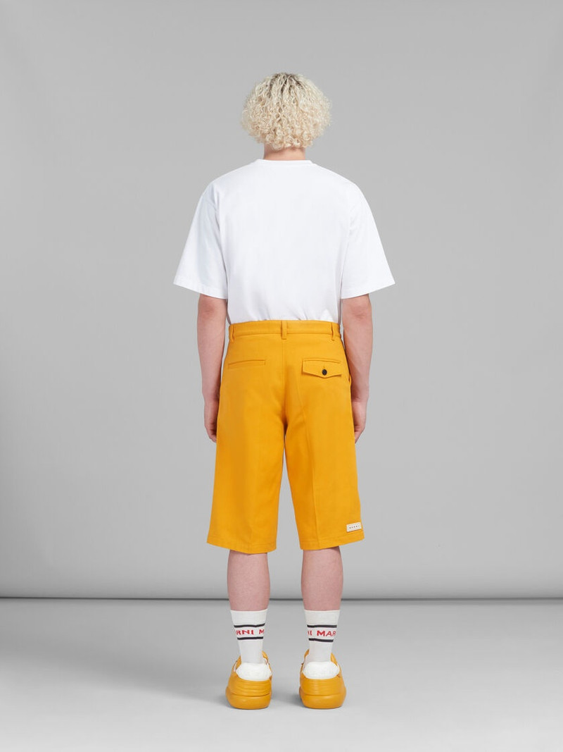 ORANGE GABARDINE BERMUDA SHORTS 3