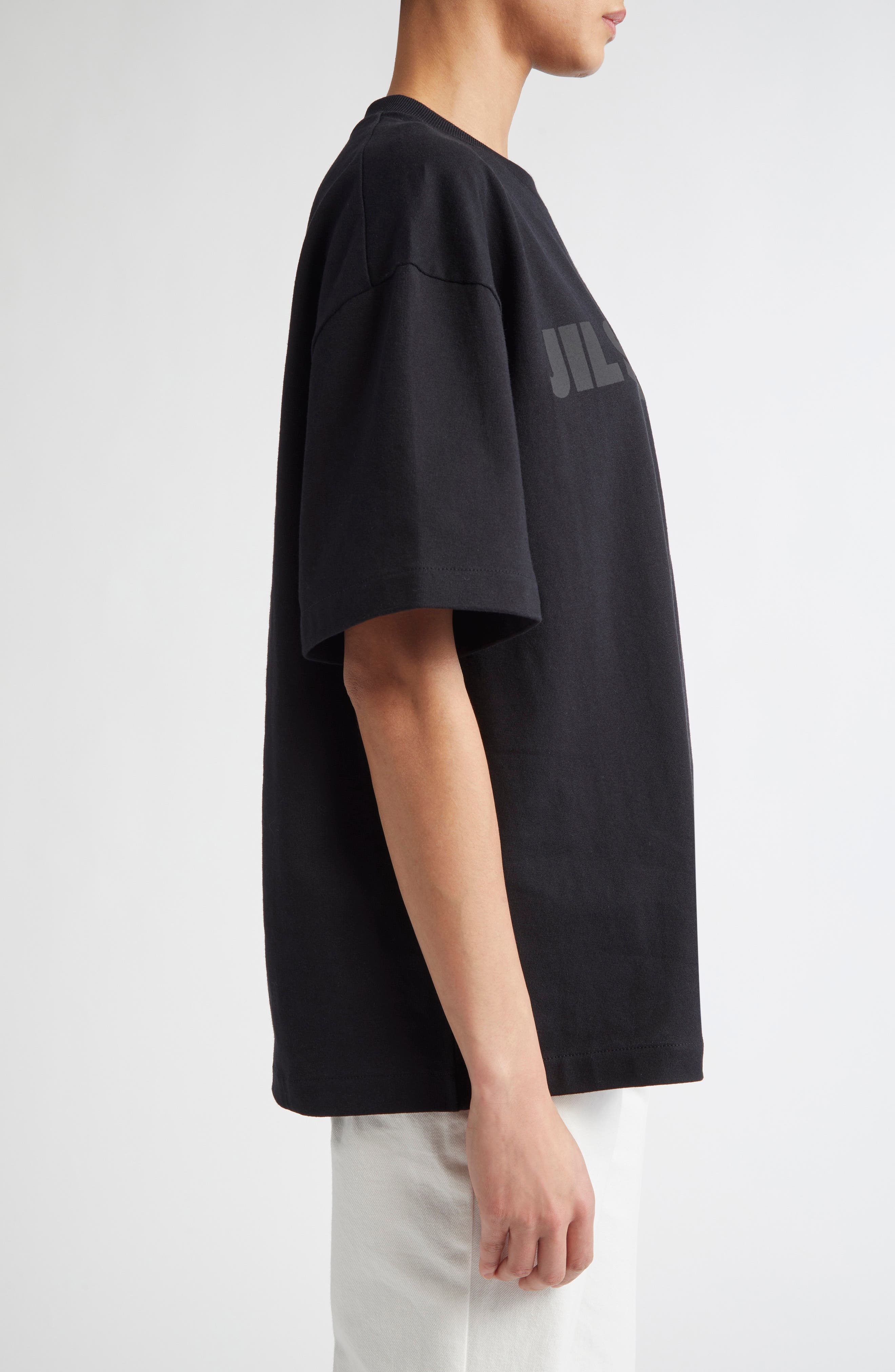 Jil Sander Boxy Logo Graphic T-Shirt in Black at Nordstrom - 3
