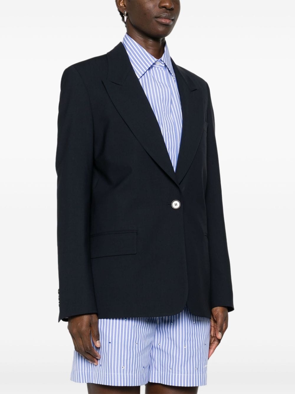 single-breasted virgin wool blazer - 3