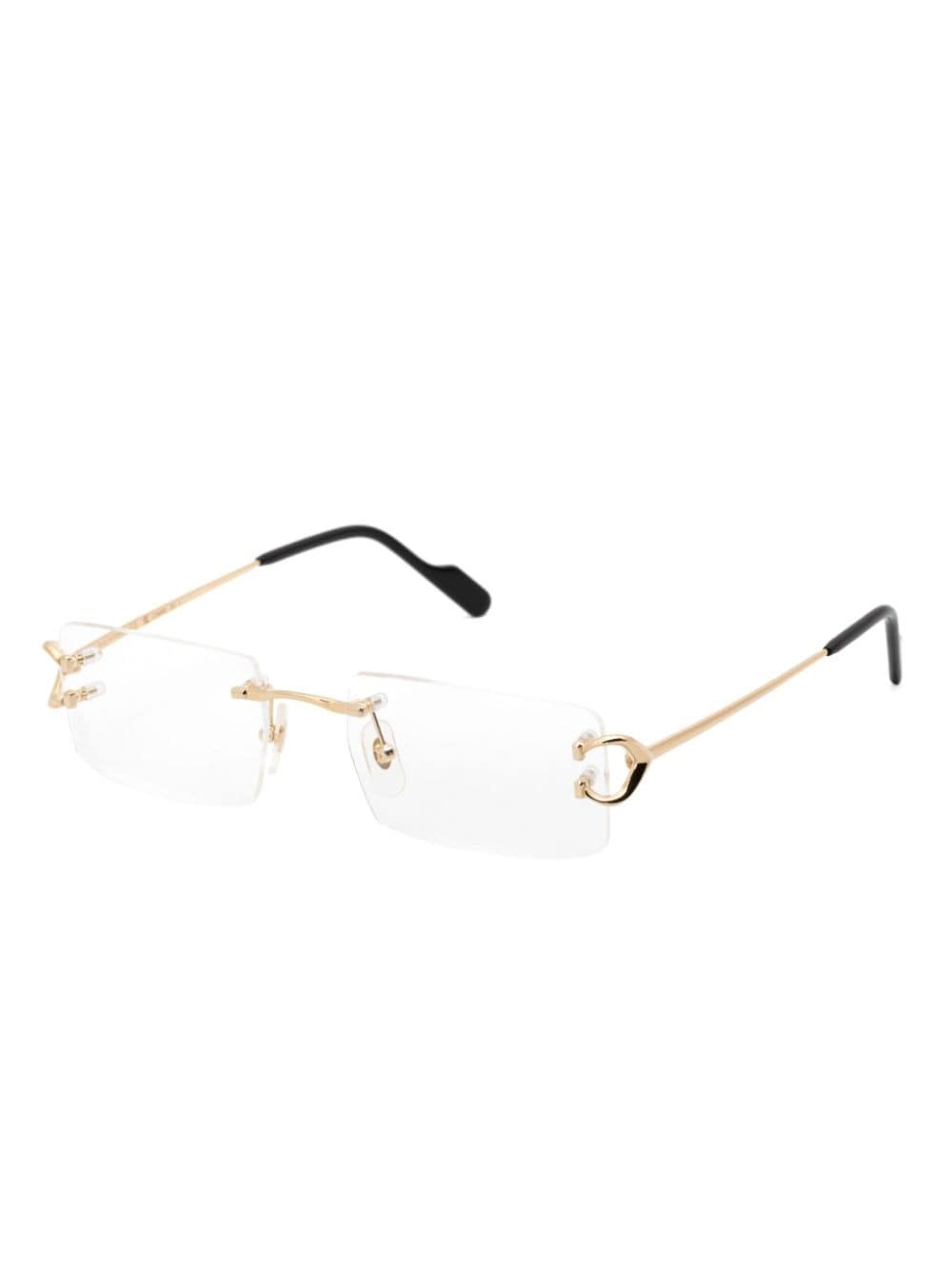 Cartier rimless rectangle-frame glasses | REVERSIBLE