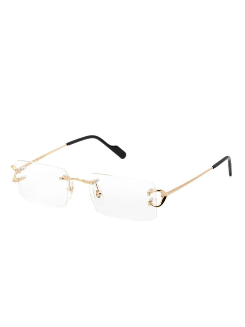 Cartier rimless rectangle-frame glasses outlook