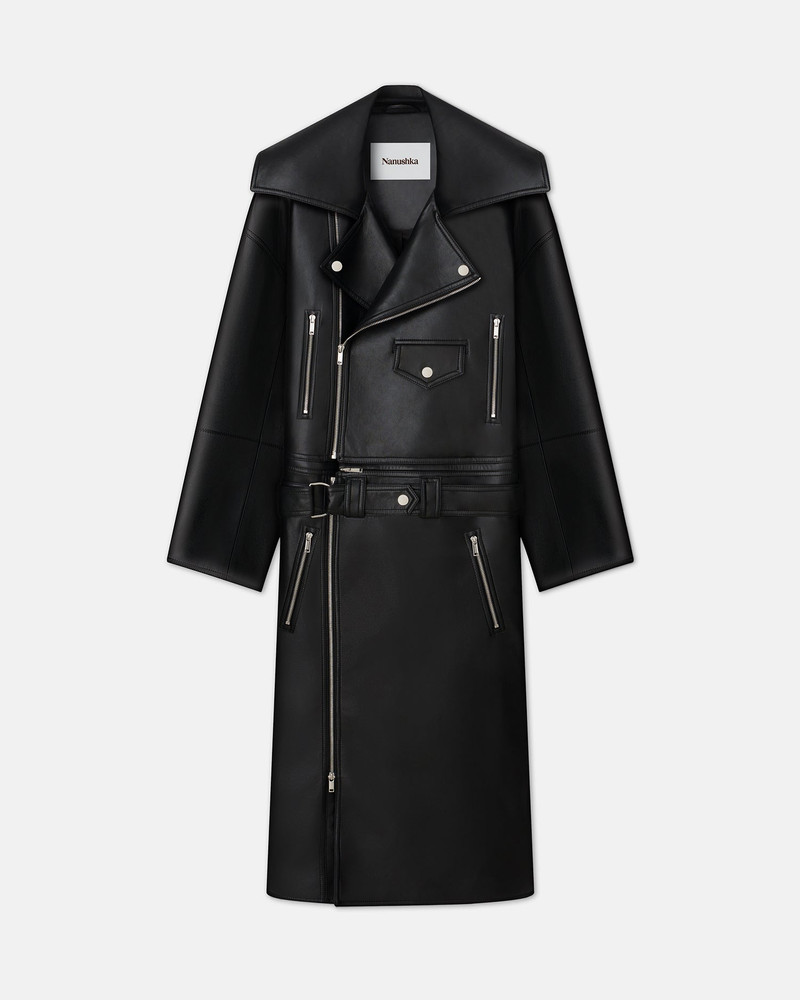 Regenerated Leather Biker Coat 1