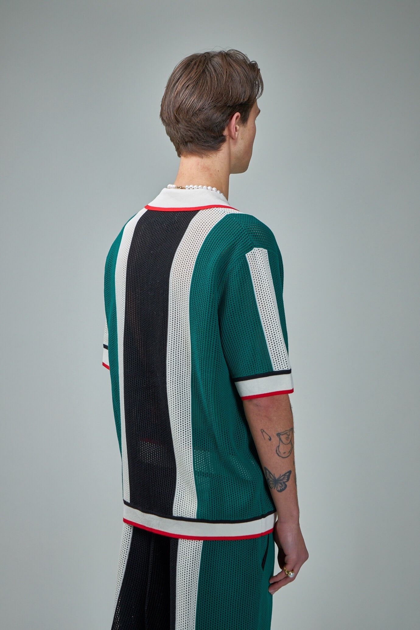 CASABLANCA Striped Mesh Shirt | labelsfashion | REVERSIBLE